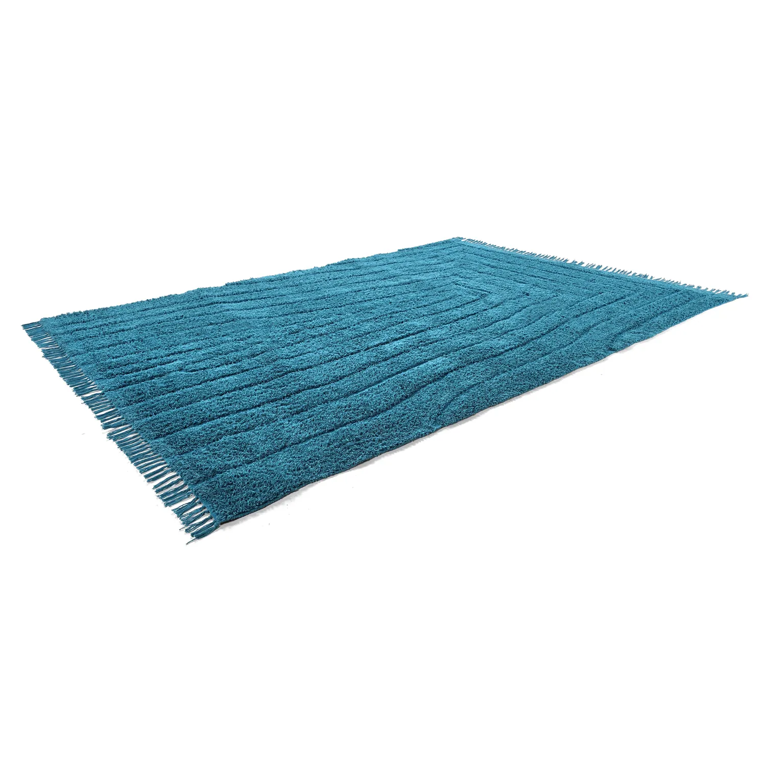 Koberce s dlhým vlasom - Farley Natural Cotton Shaggy (tyrkysová)