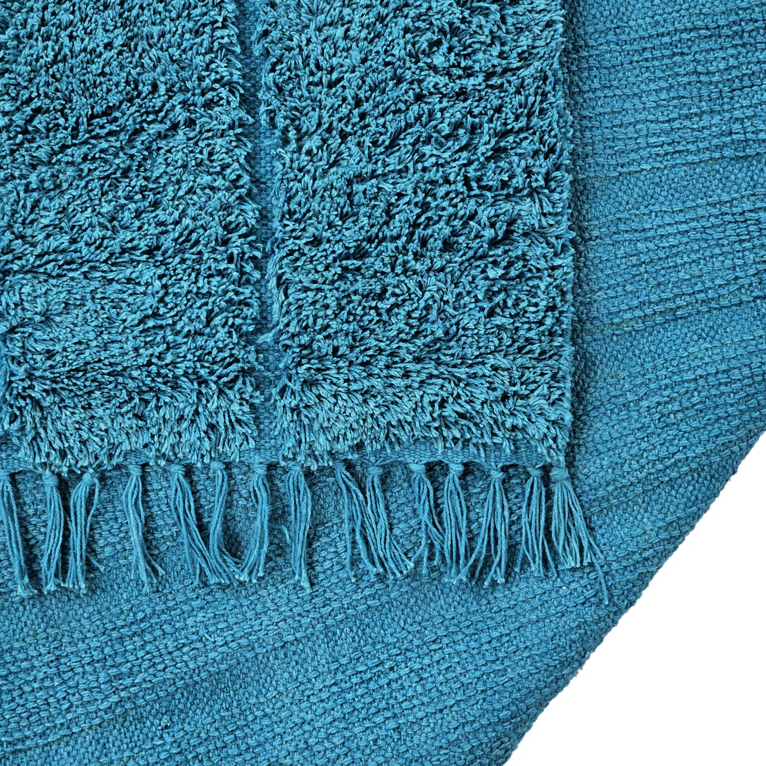 Koberce s dlhým vlasom - Farley Natural Cotton Shaggy (tyrkysová)