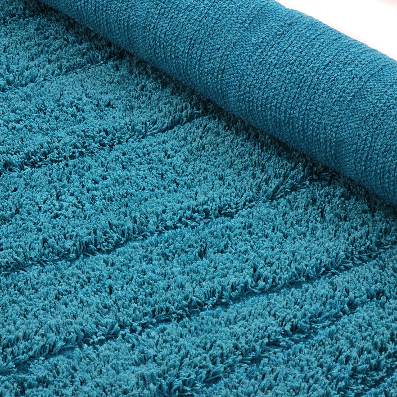 Kolo koberce - Farley Natural Cotton Shaggy (tyrkysová)