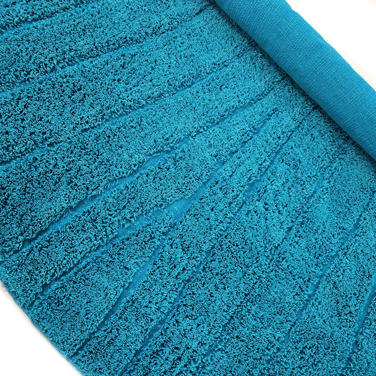 Kolo koberce - Farley Natural Cotton Shaggy (tyrkysová)