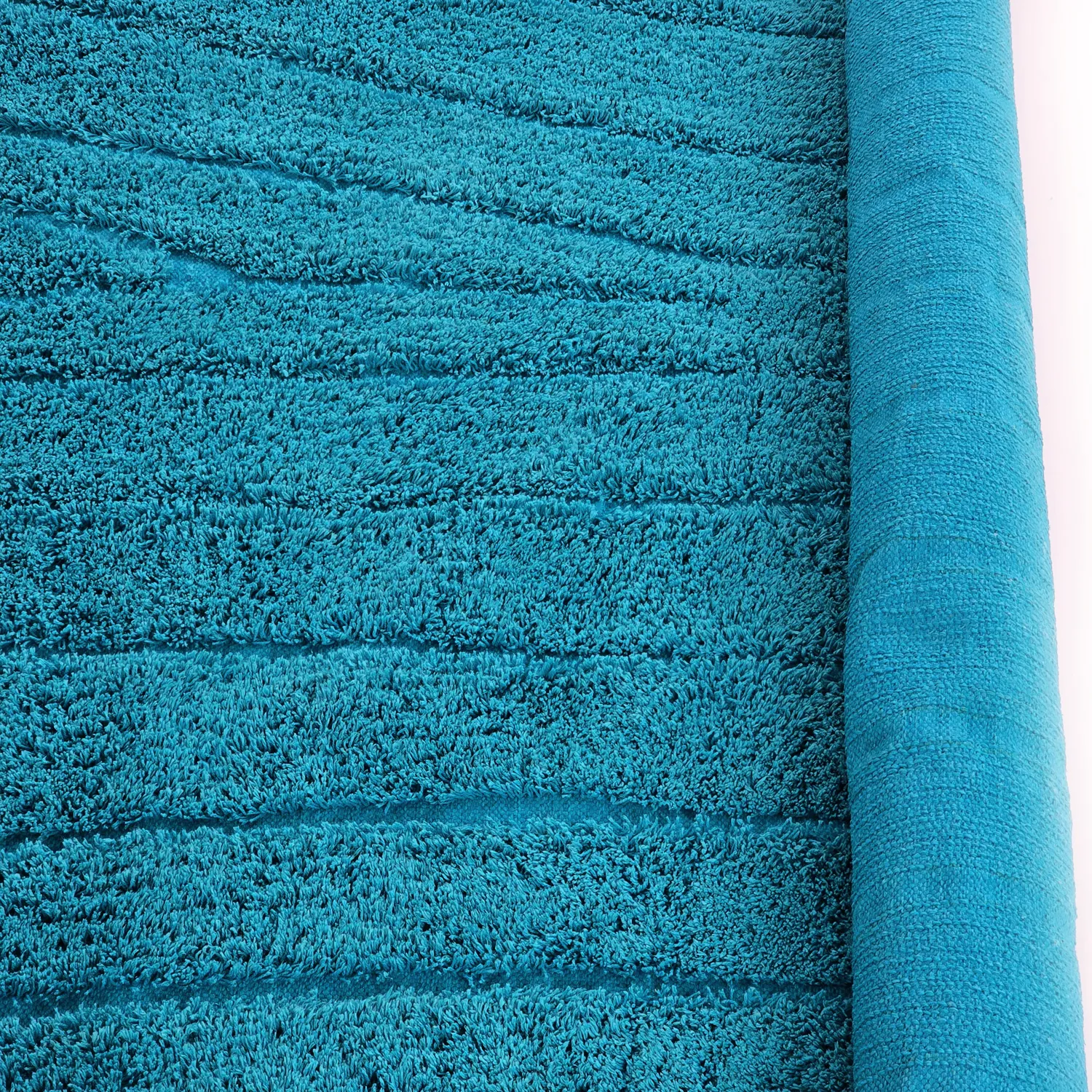 Kolo koberce - Farley Natural Cotton Shaggy (tyrkysová)