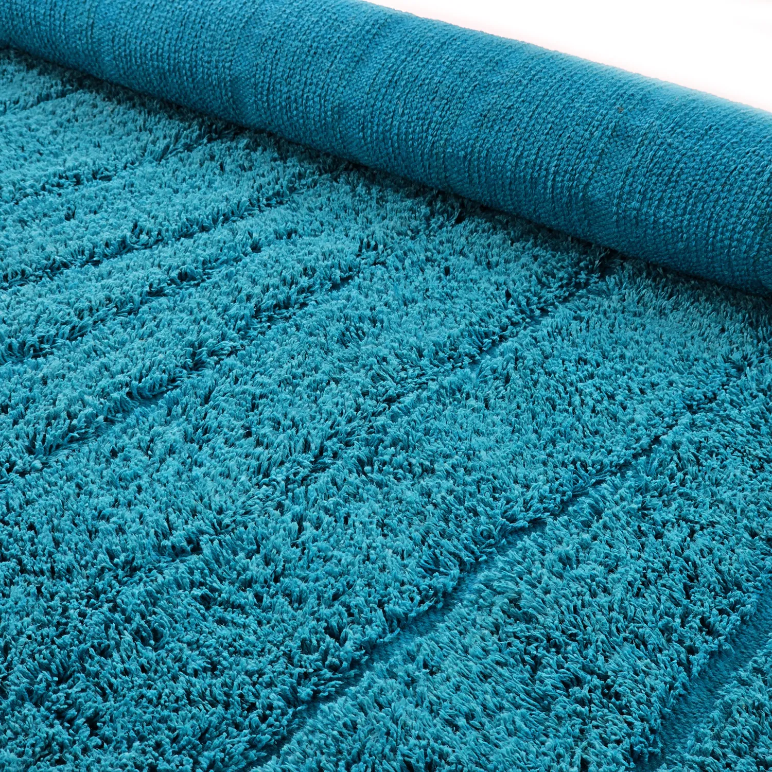 Kolo koberce - Farley Natural Cotton Shaggy (tyrkysová)