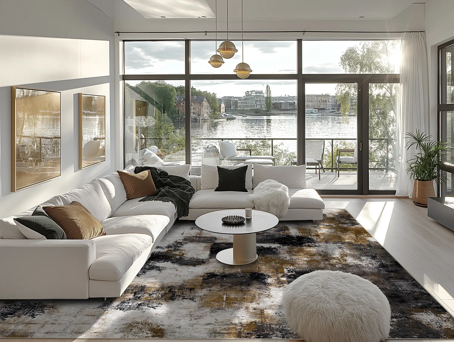 Koberec Wilton - Kvety (čierny/hnedý/biely)