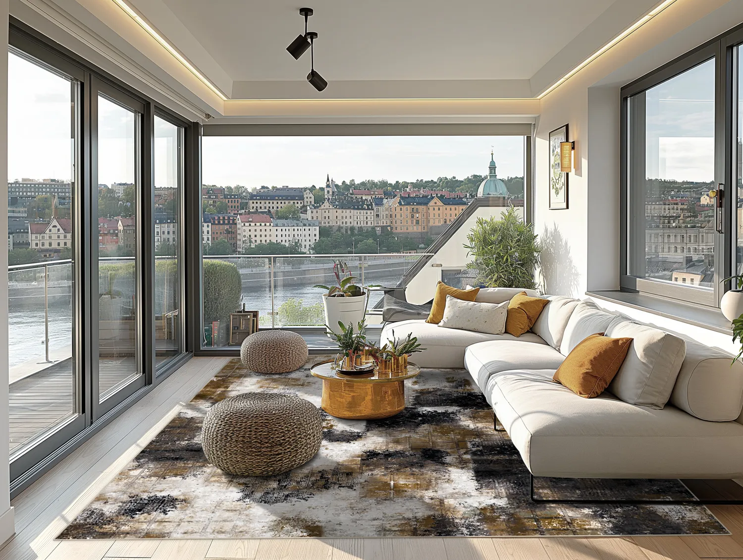 Koberec Wilton - Kvety (čierny/hnedý/biely)