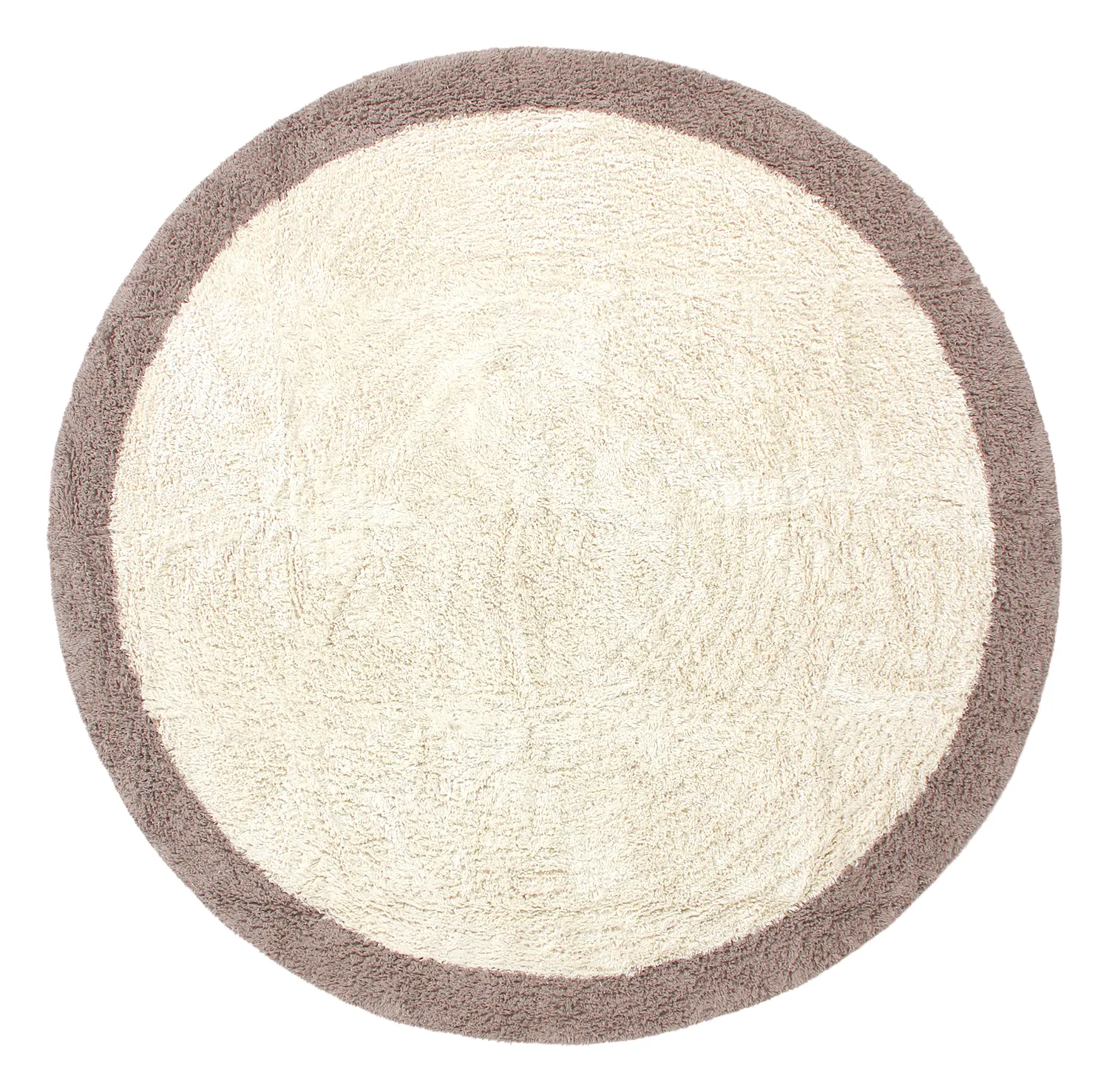 Kolo koberce - Galliano Natural Cotton Shaggy (offwhite/marrom)