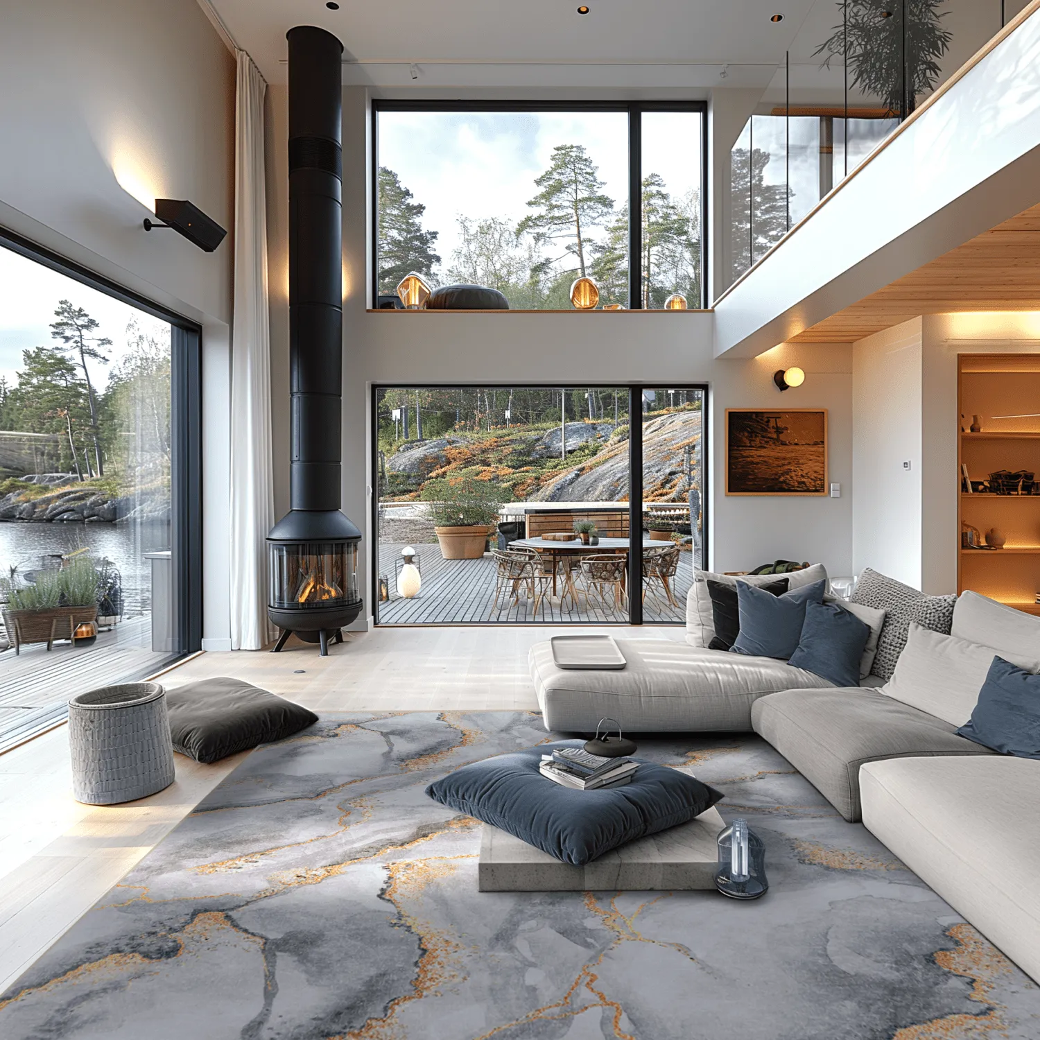 Koberec Wilton - Genova (šedá/biela/zlatá)