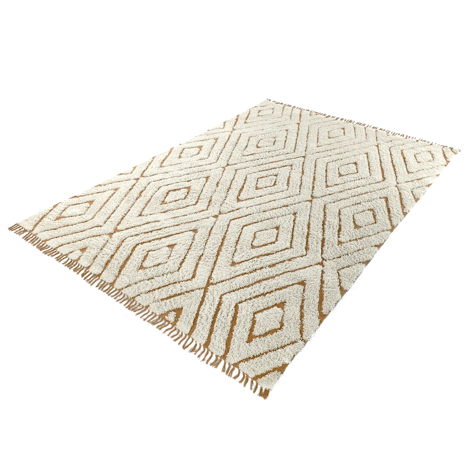 Koberce s dlhým vlasom - Holwell Natural Cotton Shaggy (špinavá biela/hnedá)