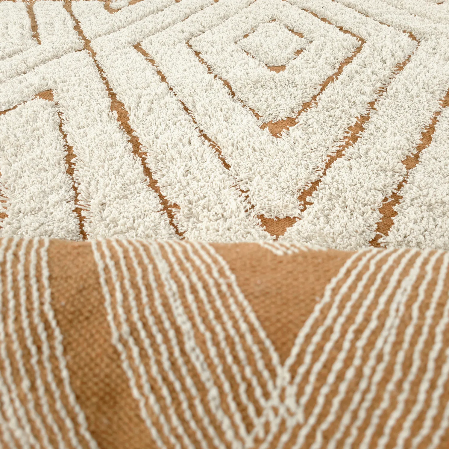 Koberce s dlhým vlasom - Holwell Natural Cotton Shaggy (špinavá biela/hnedá)