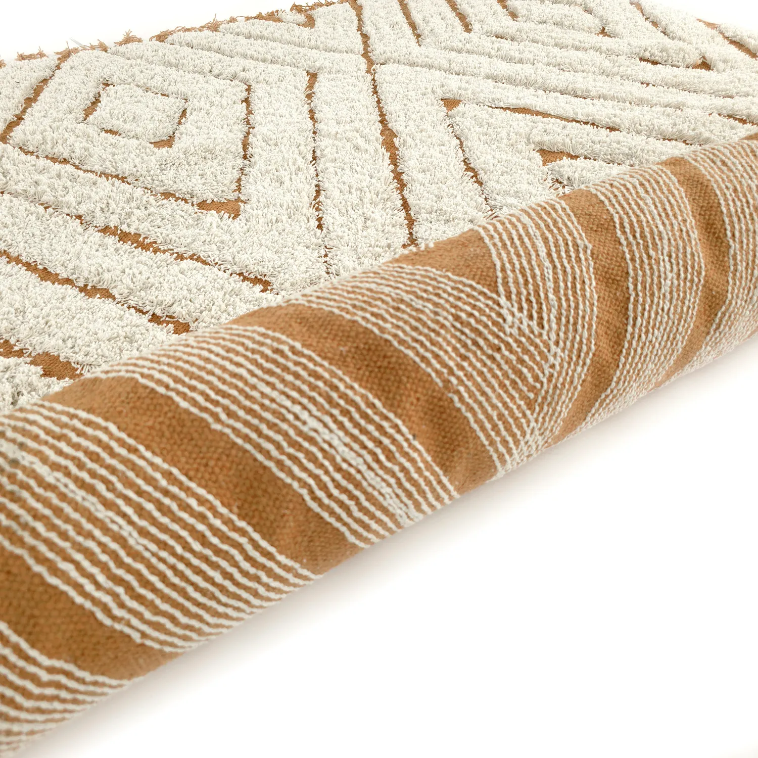 Koberce s dlhým vlasom - Holwell Natural Cotton Shaggy (špinavá biela/hnedá)