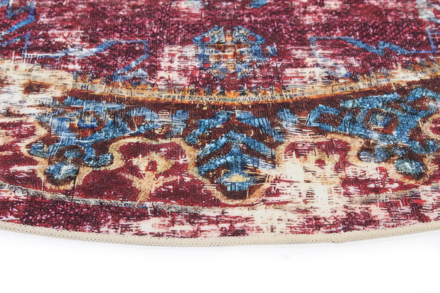 Kruhový koberec - Idri (bordó/multicolor)