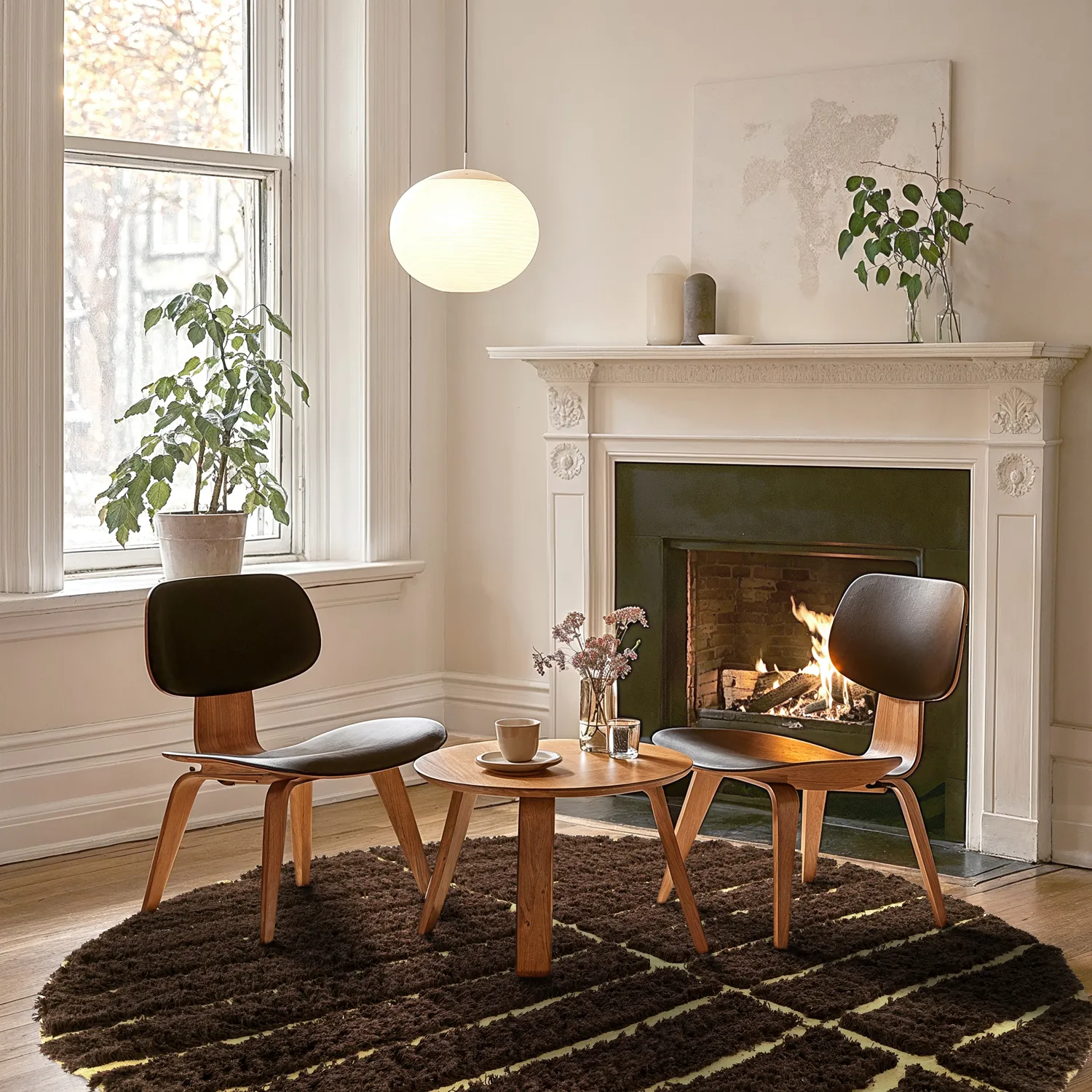 Kruhový koberec - Ikara Natural Cotton Shaggy (hnedá)