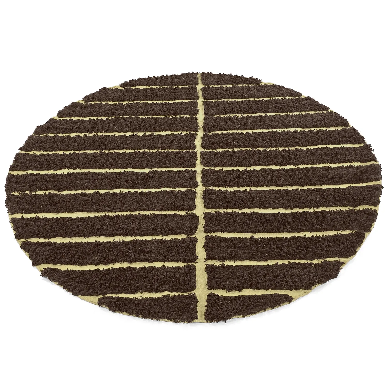 Kruhový koberec - Ikara Natural Cotton Shaggy (hnedá)