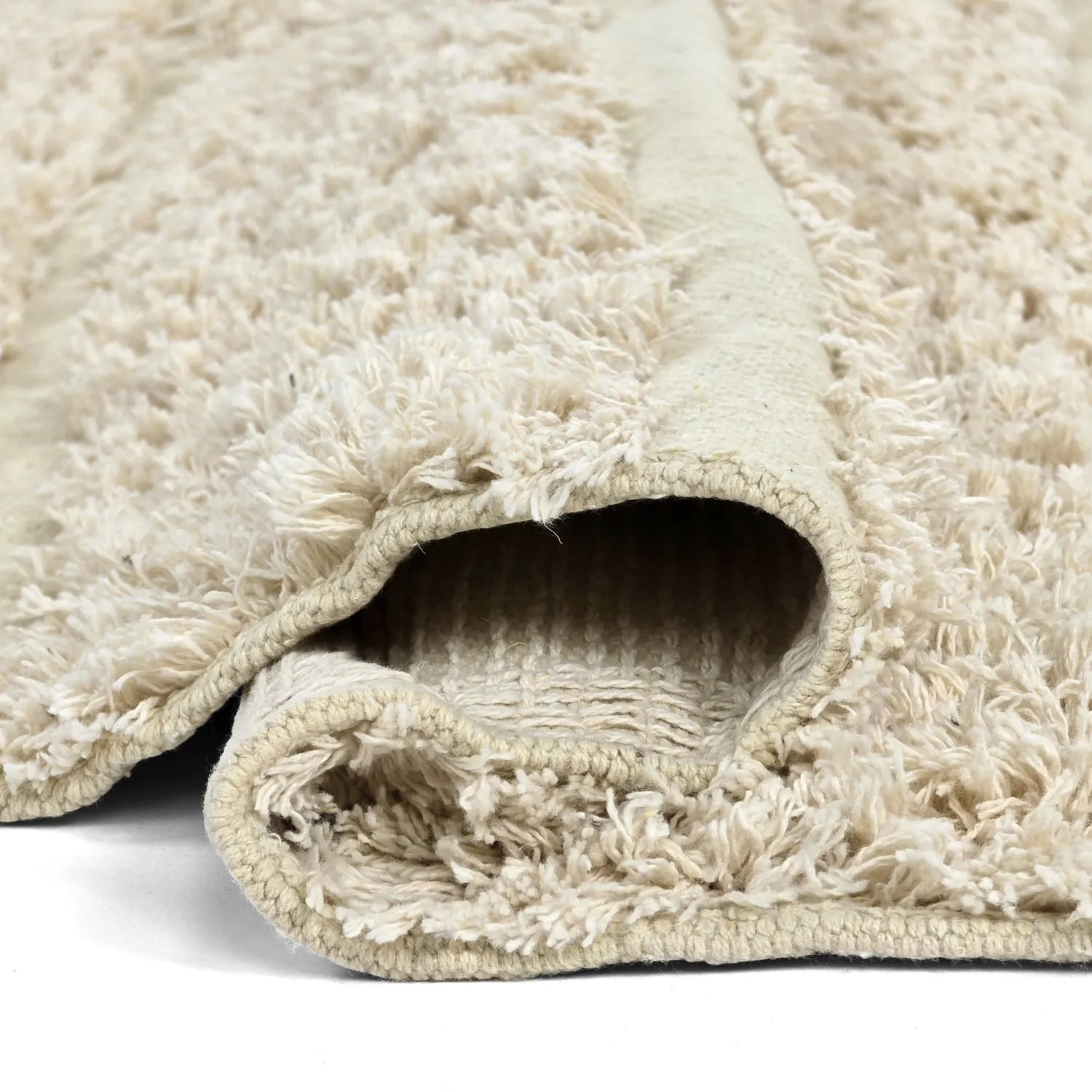 Kruhový koberec - Ikara Natural Cotton Shaggy (krémová)