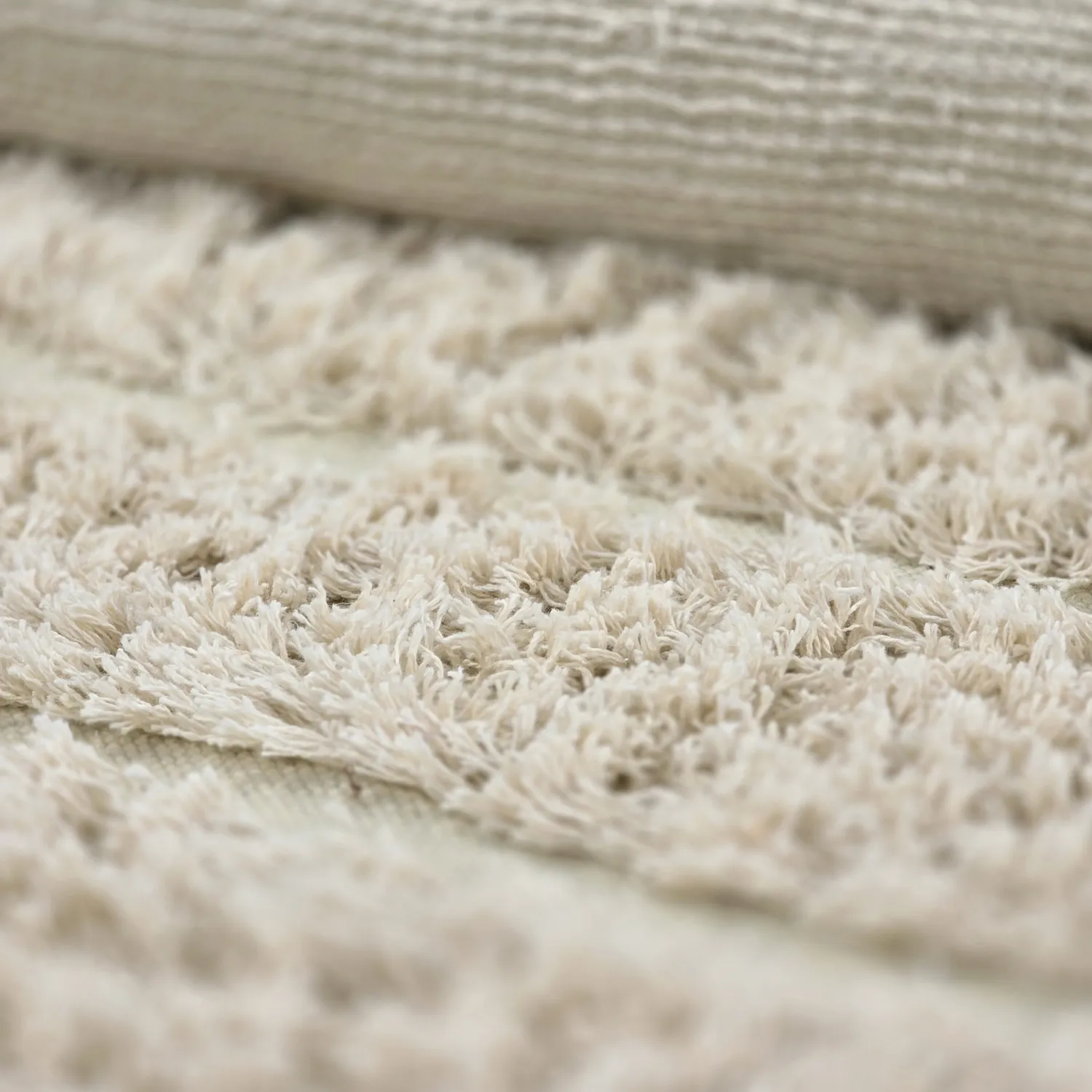 Kruhový koberec - Ikara Natural Cotton Shaggy (krémová)
