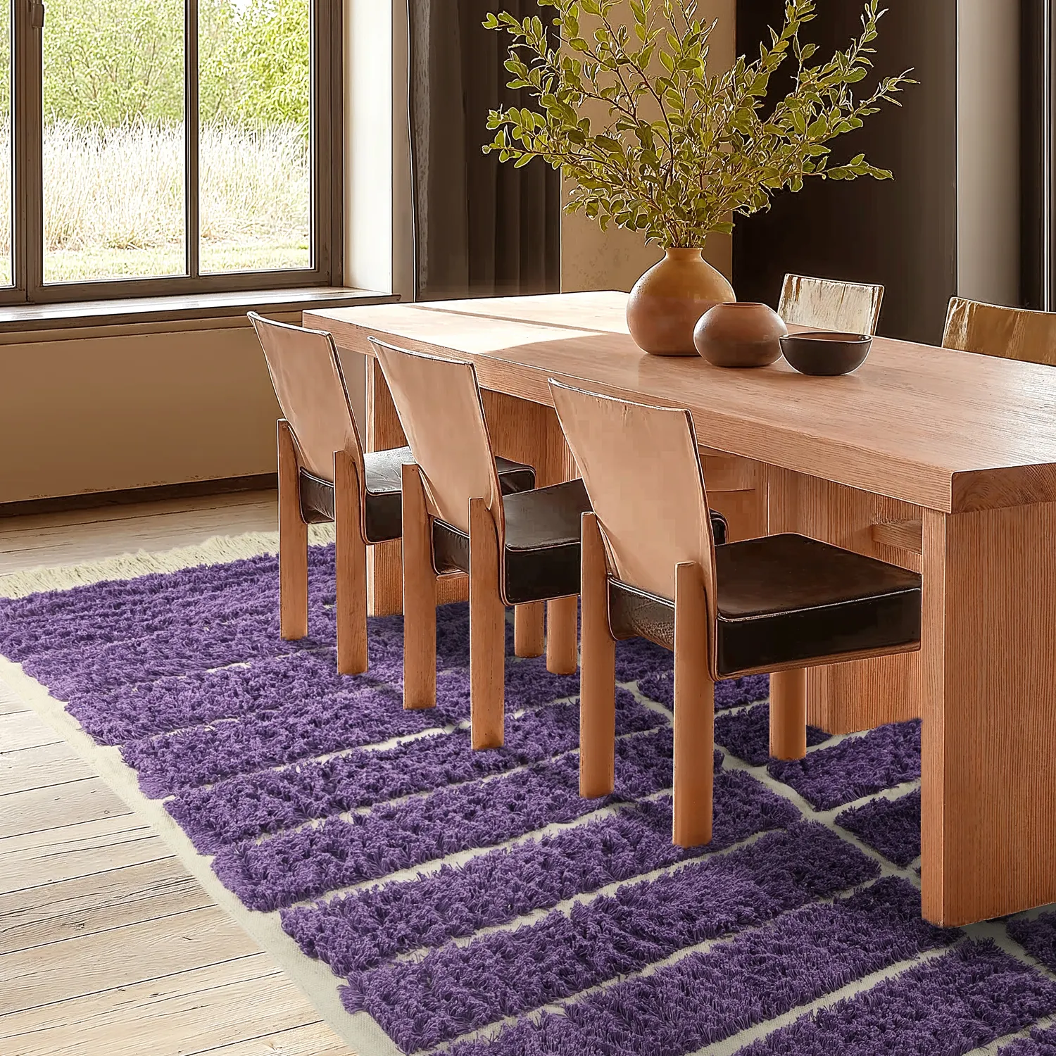 Koberce s dlhým vlasom - Ikara Natural Cotton Shaggy (fialová)