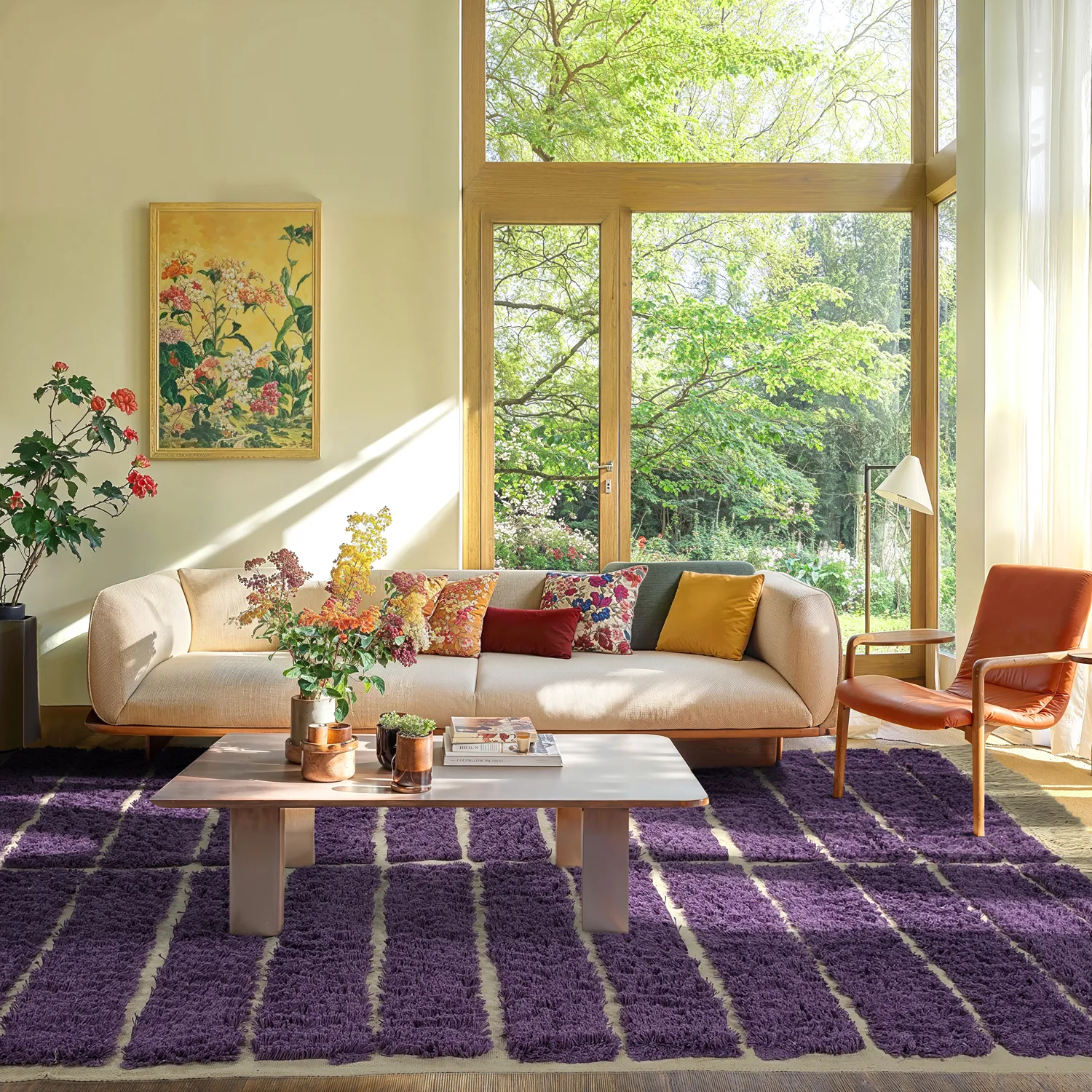 Koberce s dlhým vlasom - Ikara Natural Cotton Shaggy (fialová)