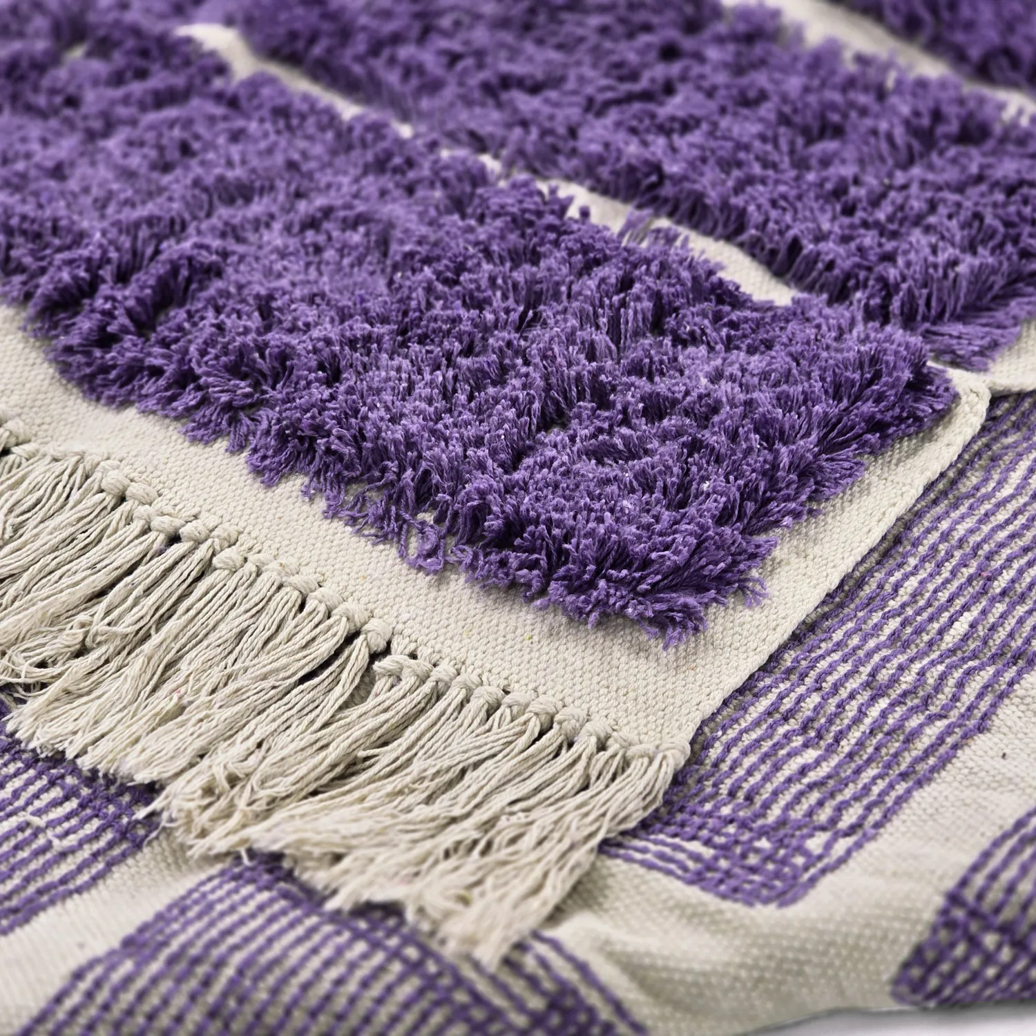 Koberce s dlhým vlasom - Ikara Natural Cotton Shaggy (fialová)