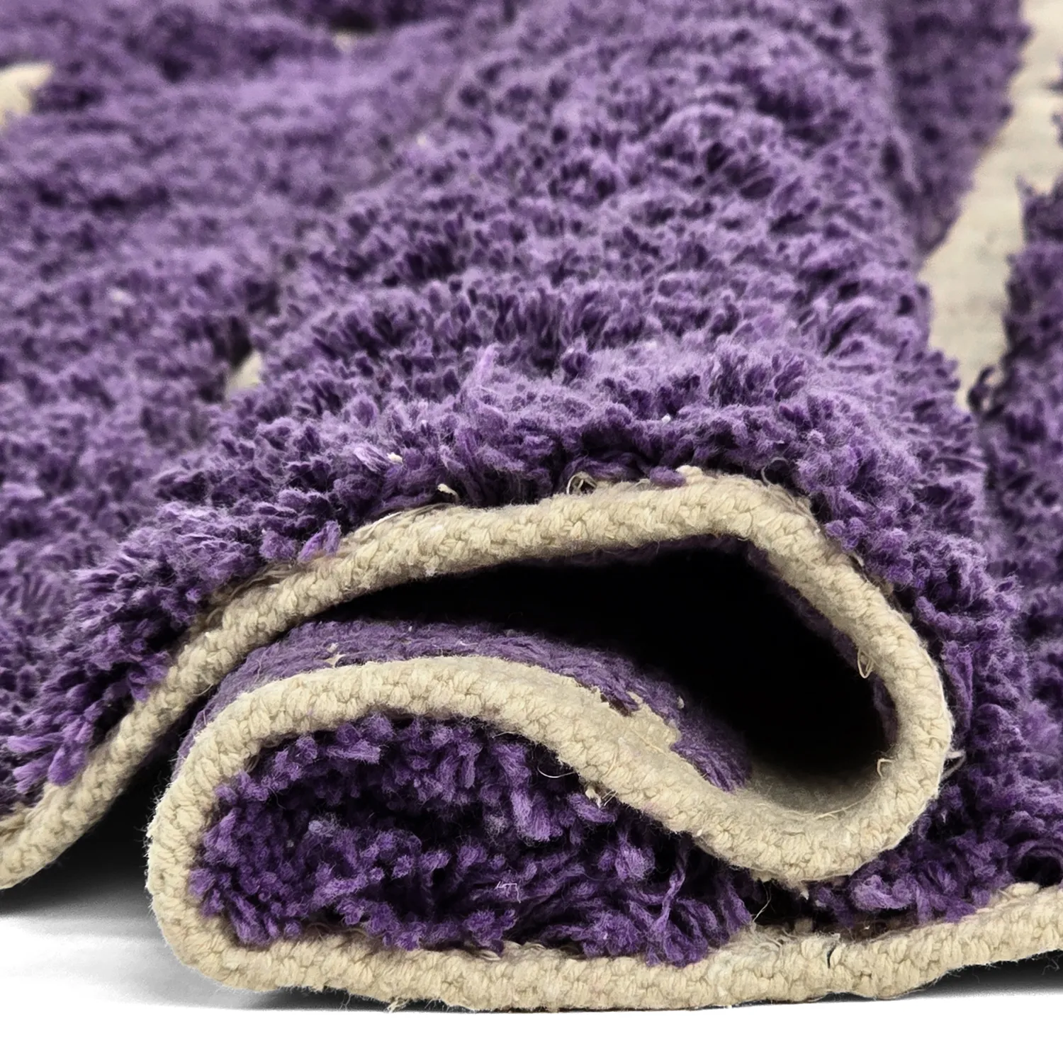 Kolo koberce - Ikara Natural Cotton Shaggy (fialová)