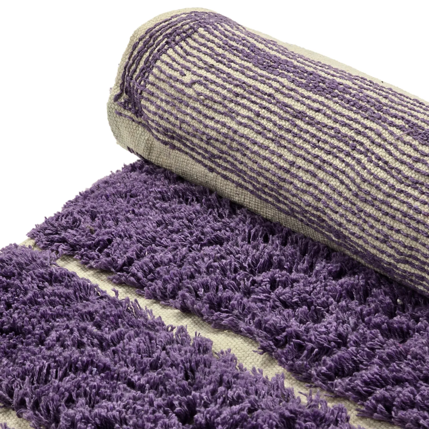 Kolo koberce - Ikara Natural Cotton Shaggy (fialová)