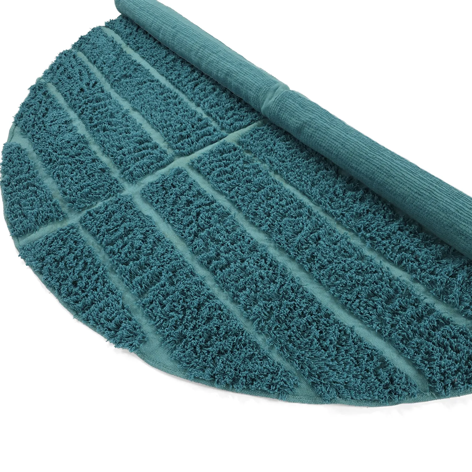 Kruhový koberec - Ikara Natural Cotton Shaggy (tyrkysová)