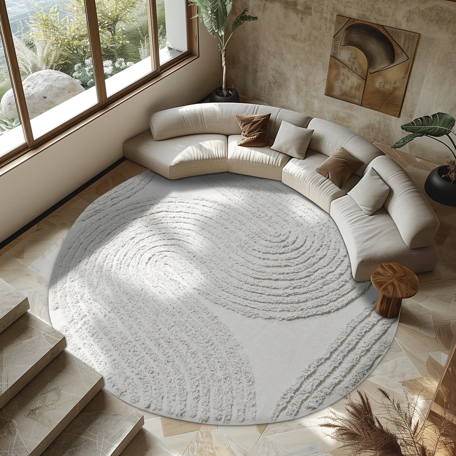 Kolo koberce - Jovie Natural Cotton Shaggy (offwhite)