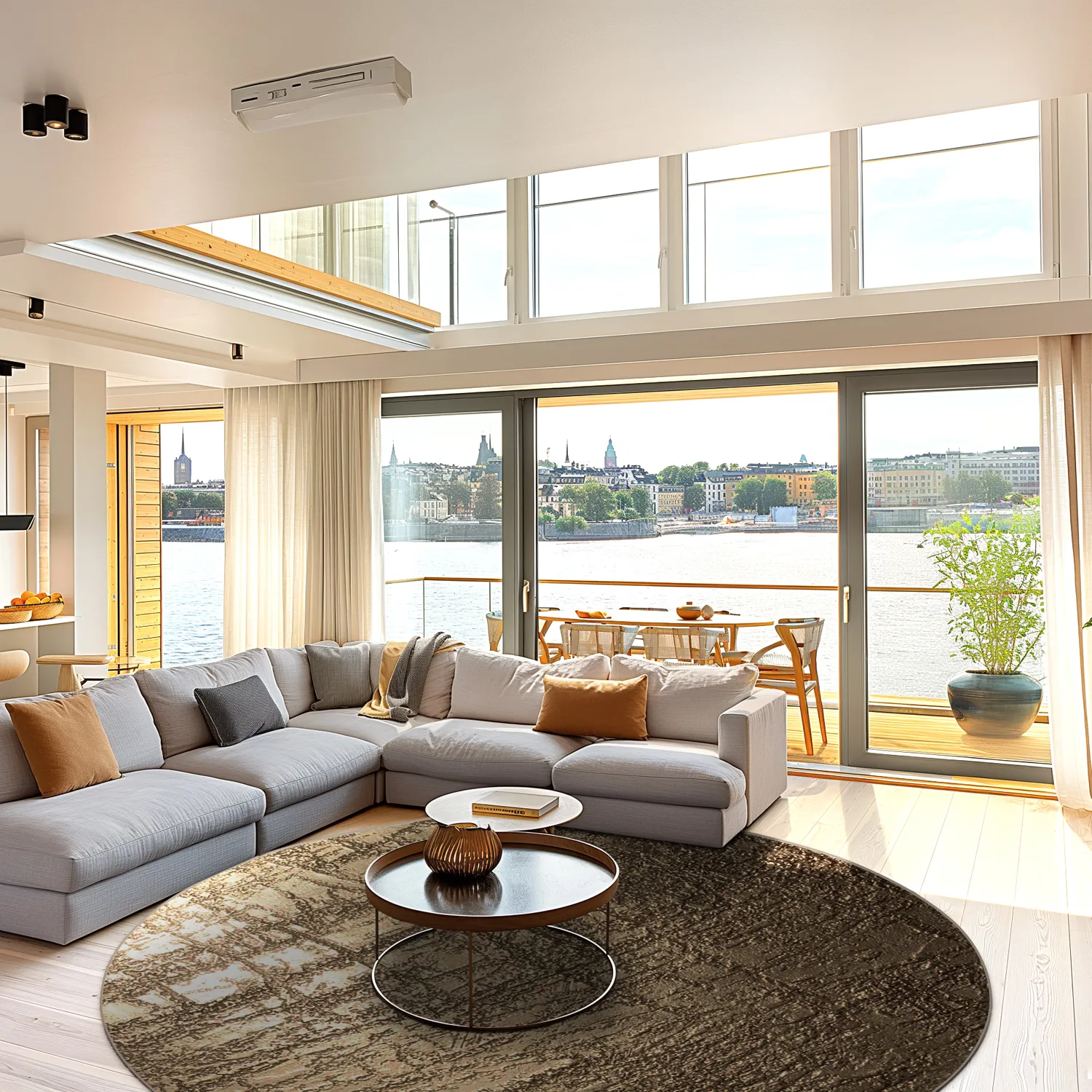 Kruhový koberec - Junes (zlatý)