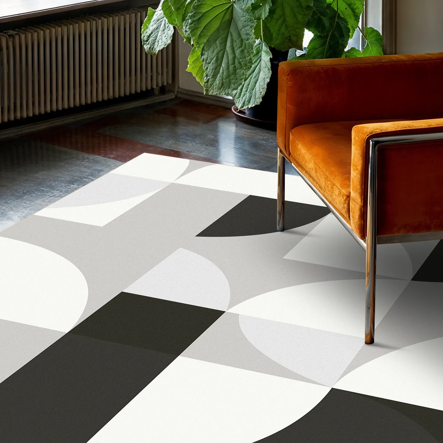 Koberec Wilton - Kalami (biela/sivá/čierna)