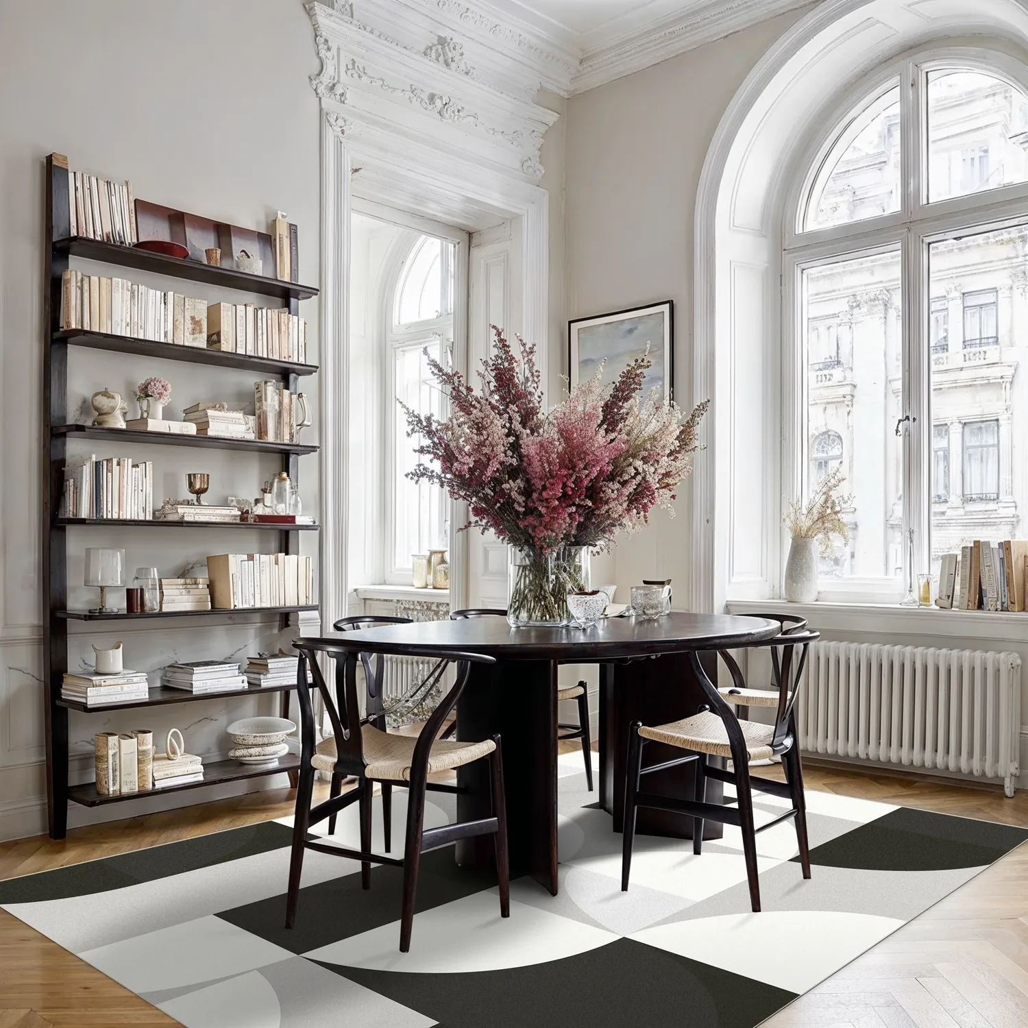 Koberec Wilton - Kalami (biela/sivá/čierna)