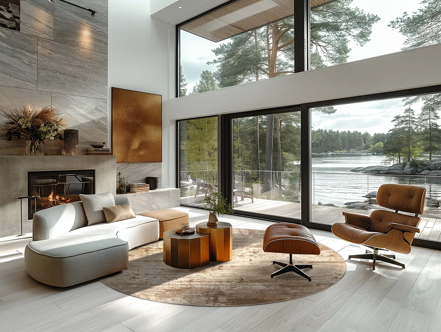 Kruhový koberec - Kebira (béžový)