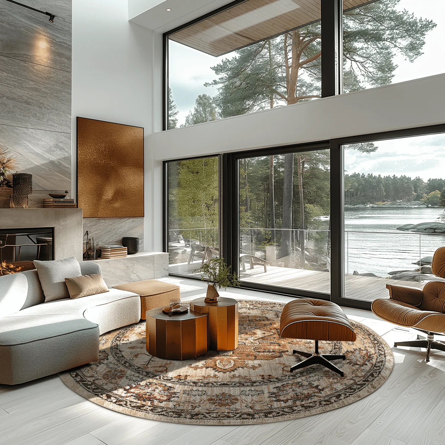 Kruhový koberec - Siliana (béžový)