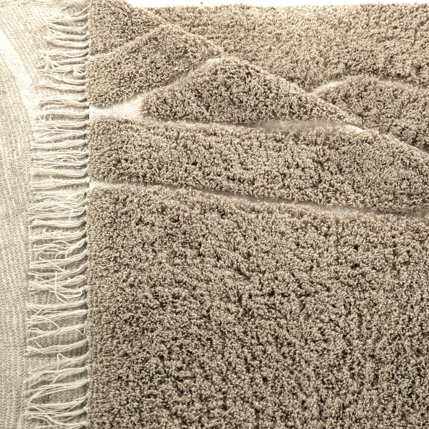 Koberec s dlhým vlasom - Kindon Natural Cotton Shaggy (béžová/biela)