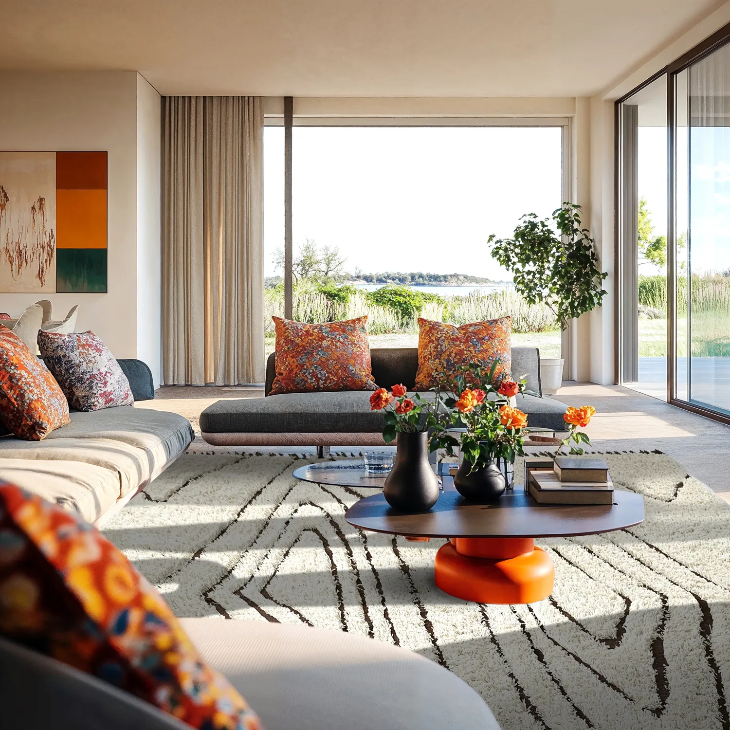 Koberec s dlhým vlasom - Kindon Natural Cotton Shaggy (špinavá biela/hnedá)