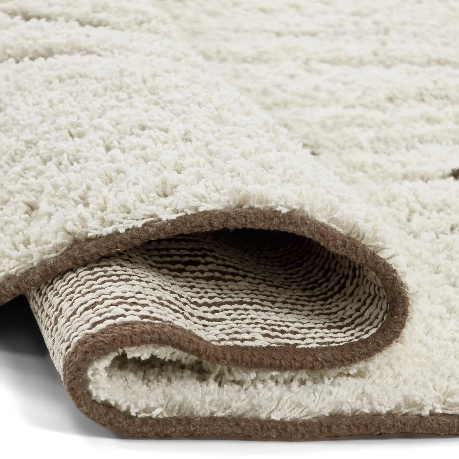 Kruhový koberec - Kindon Natural Cotton Shaggy (špinavá biela/hnedá)