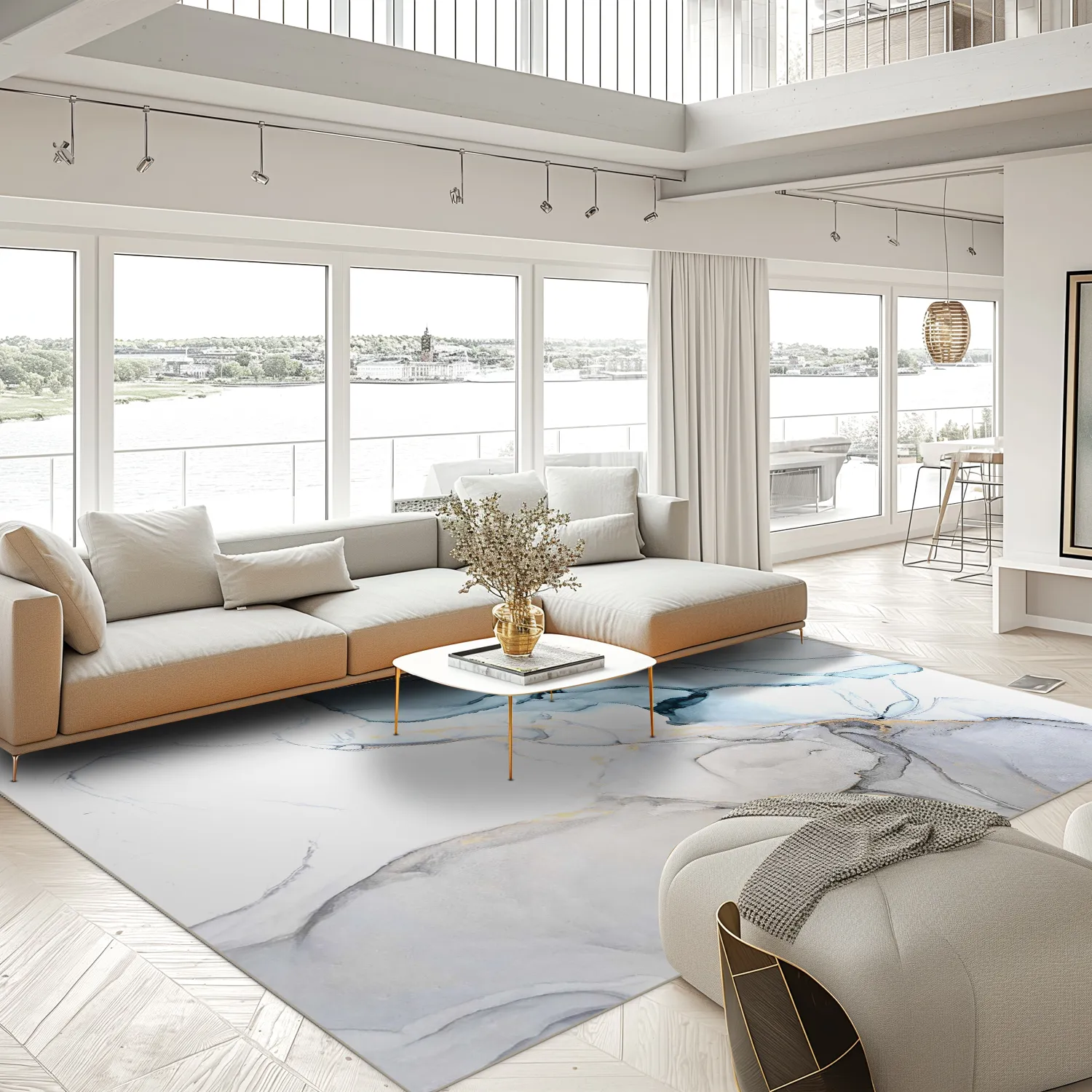 Koberec Wilton - Koloa (modrá)