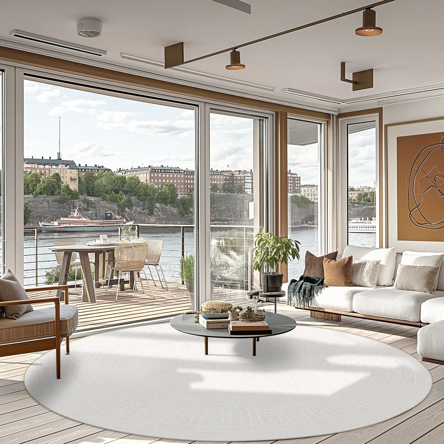 Kruhový koberec - Kuba (béžová)