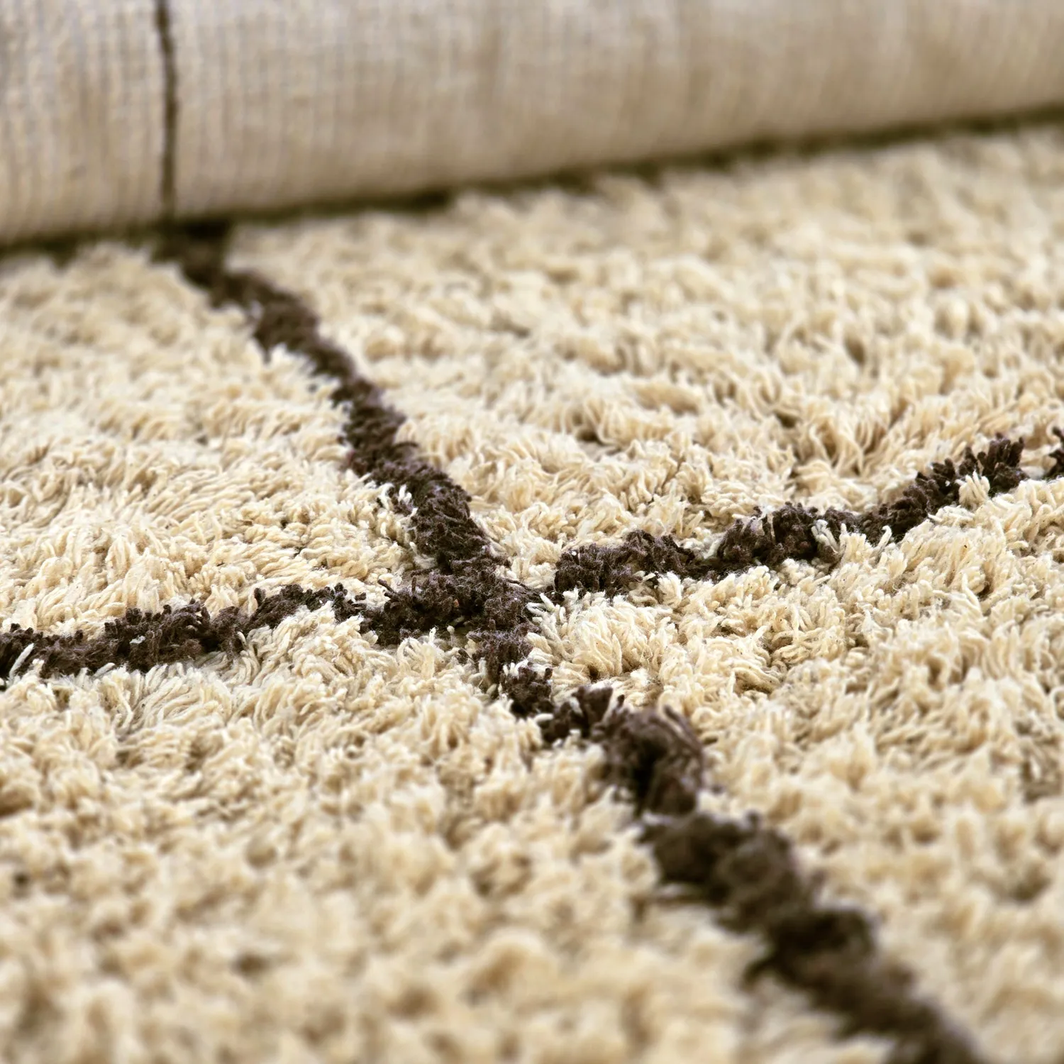 Hladké koberce - Lana Natural Cotton Shaggy (béžová/hnedá)