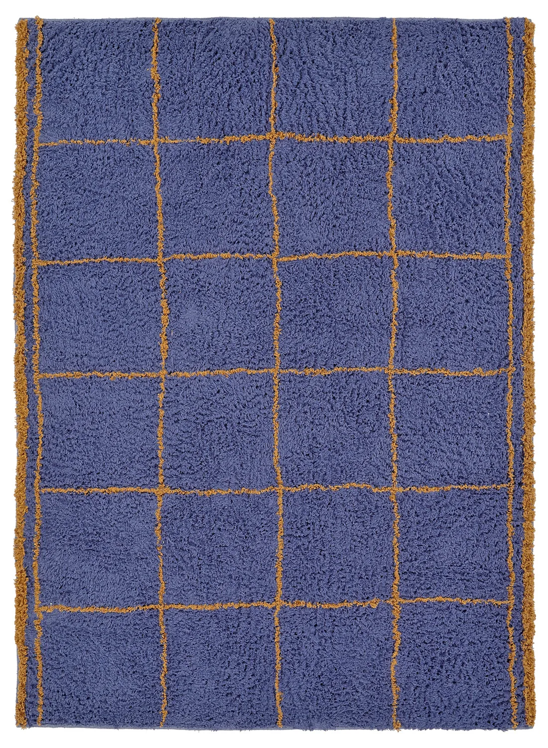 Koberce s dlhým vlasom - Lana Natural Cotton Shaggy (modrá/žltá)