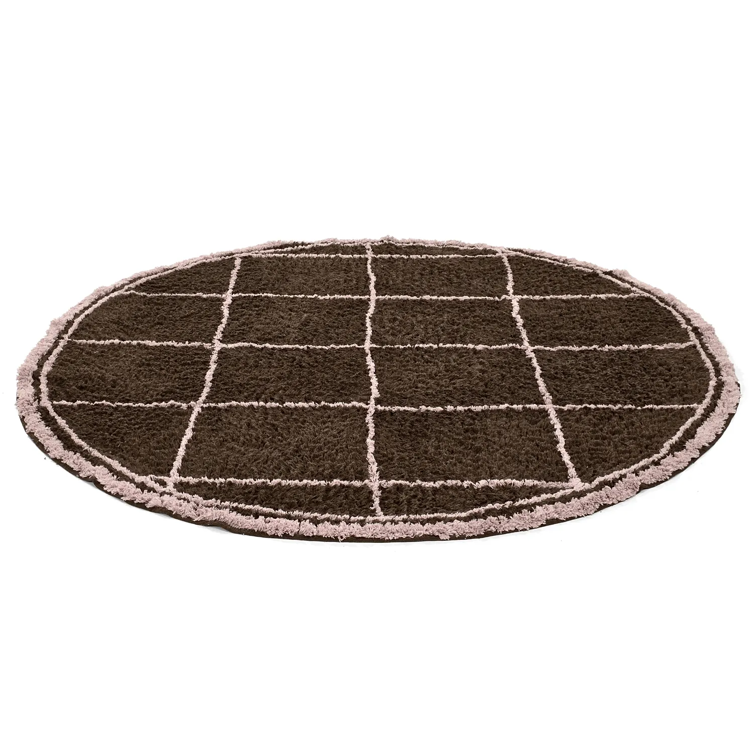 Kolo koberce - Lana Natural Cotton Shaggy (hnedá)
