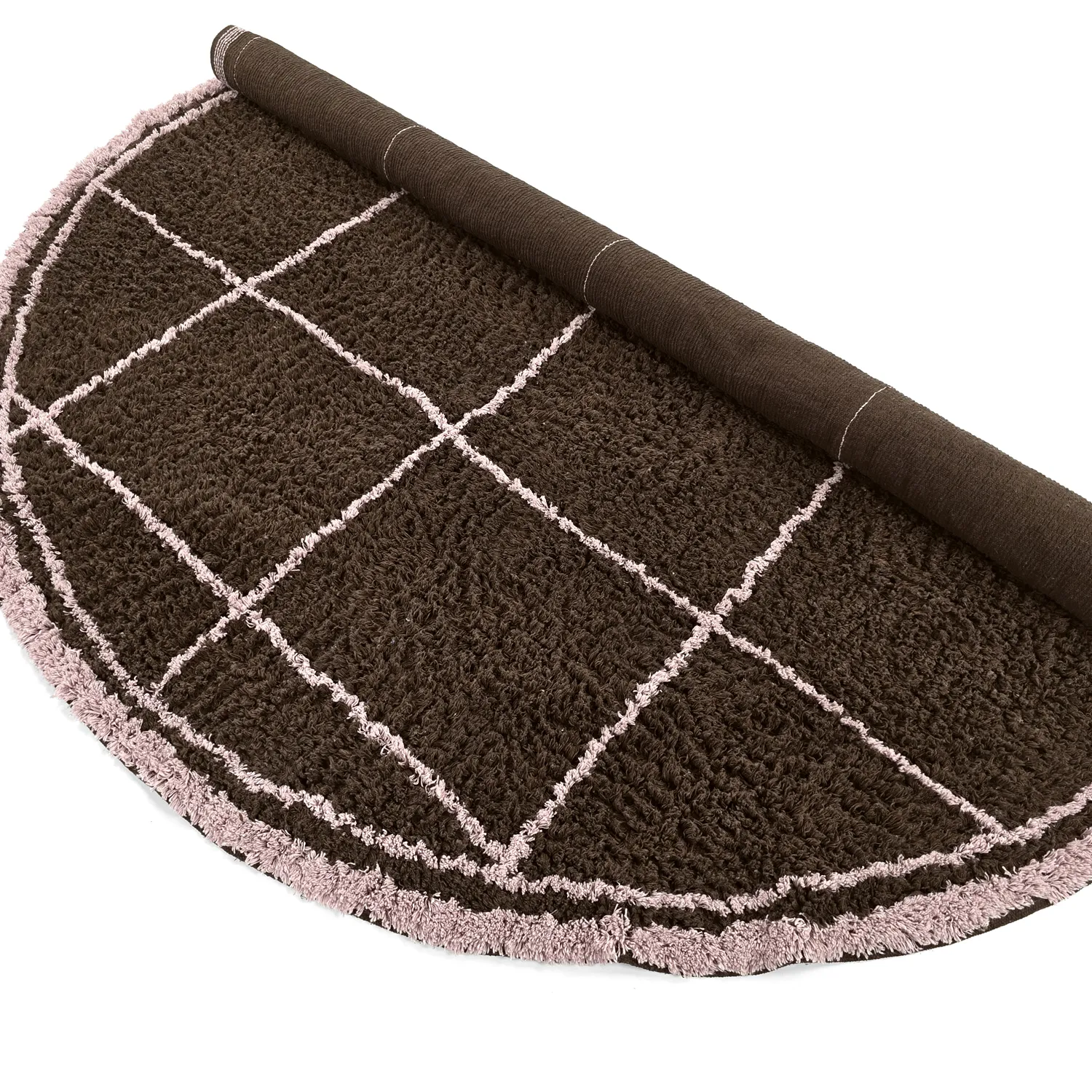 Kolo koberce - Lana Natural Cotton Shaggy (hnedá)