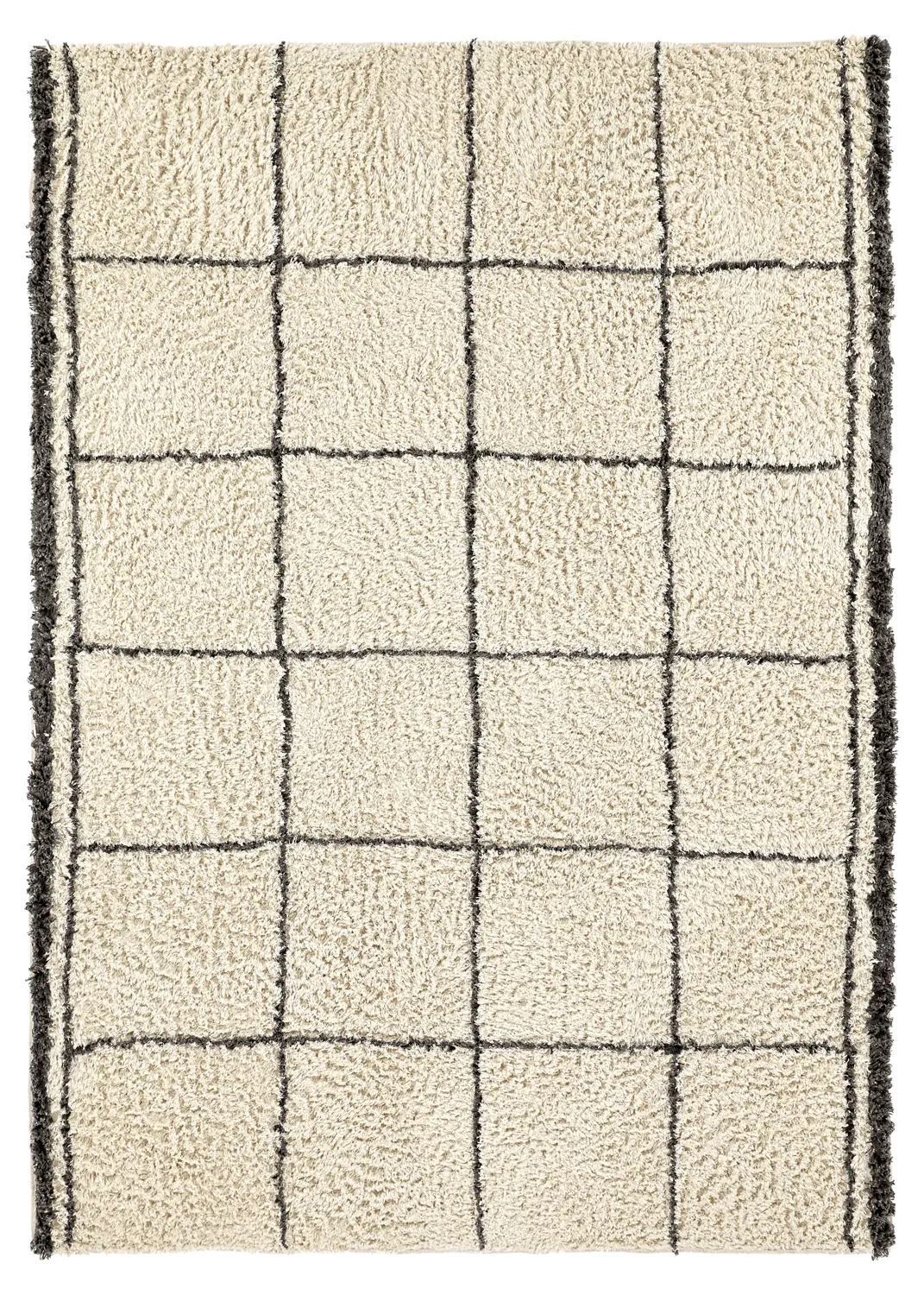 Koberce s dlhým vlasom - Lana Natural Cotton Shaggy (krémová/tmavošedá)