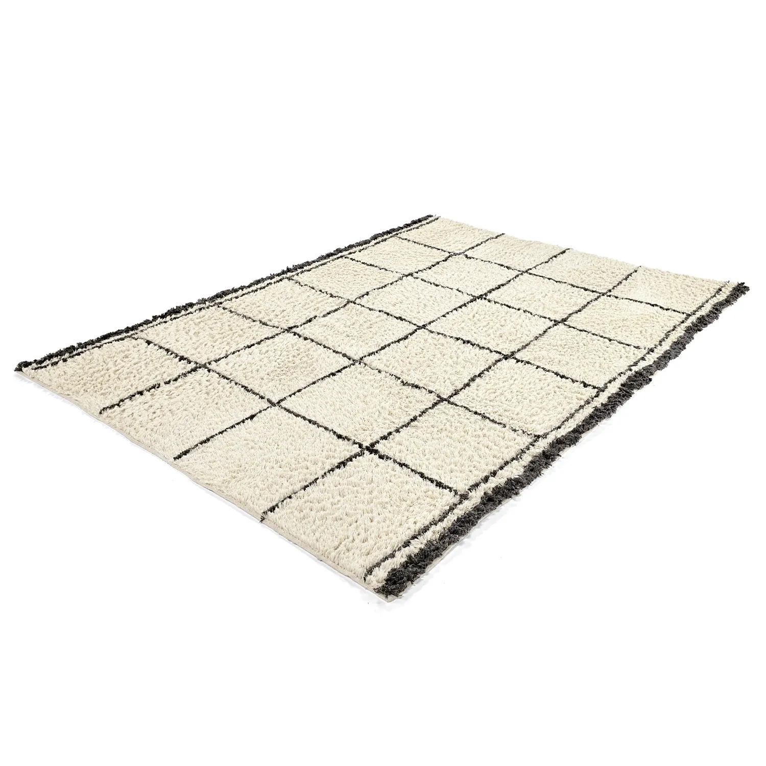 Koberce s dlhým vlasom - Lana Natural Cotton Shaggy (krémová/tmavošedá)