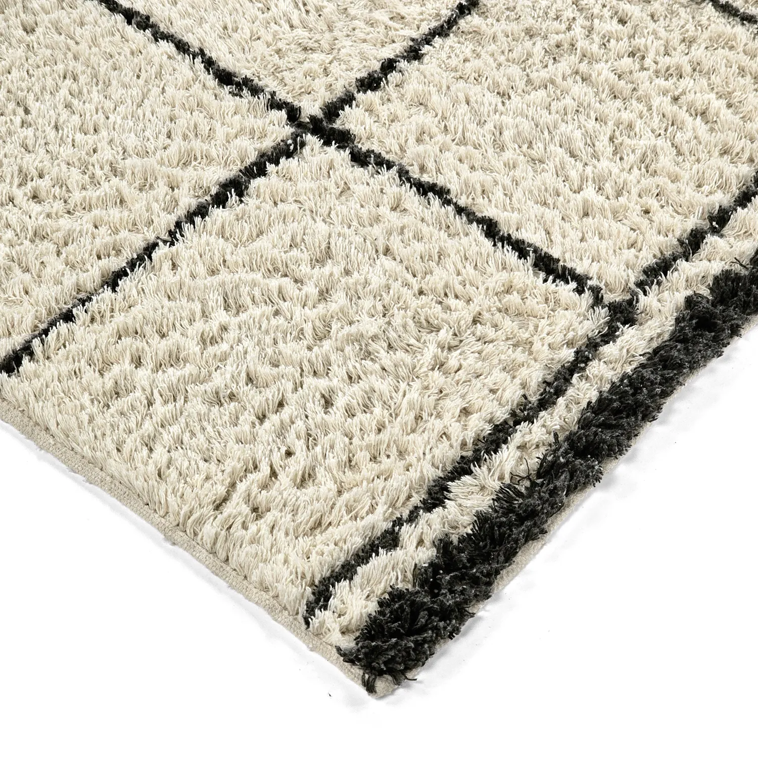 Koberce s dlhým vlasom - Lana Natural Cotton Shaggy (krémová/tmavošedá)
