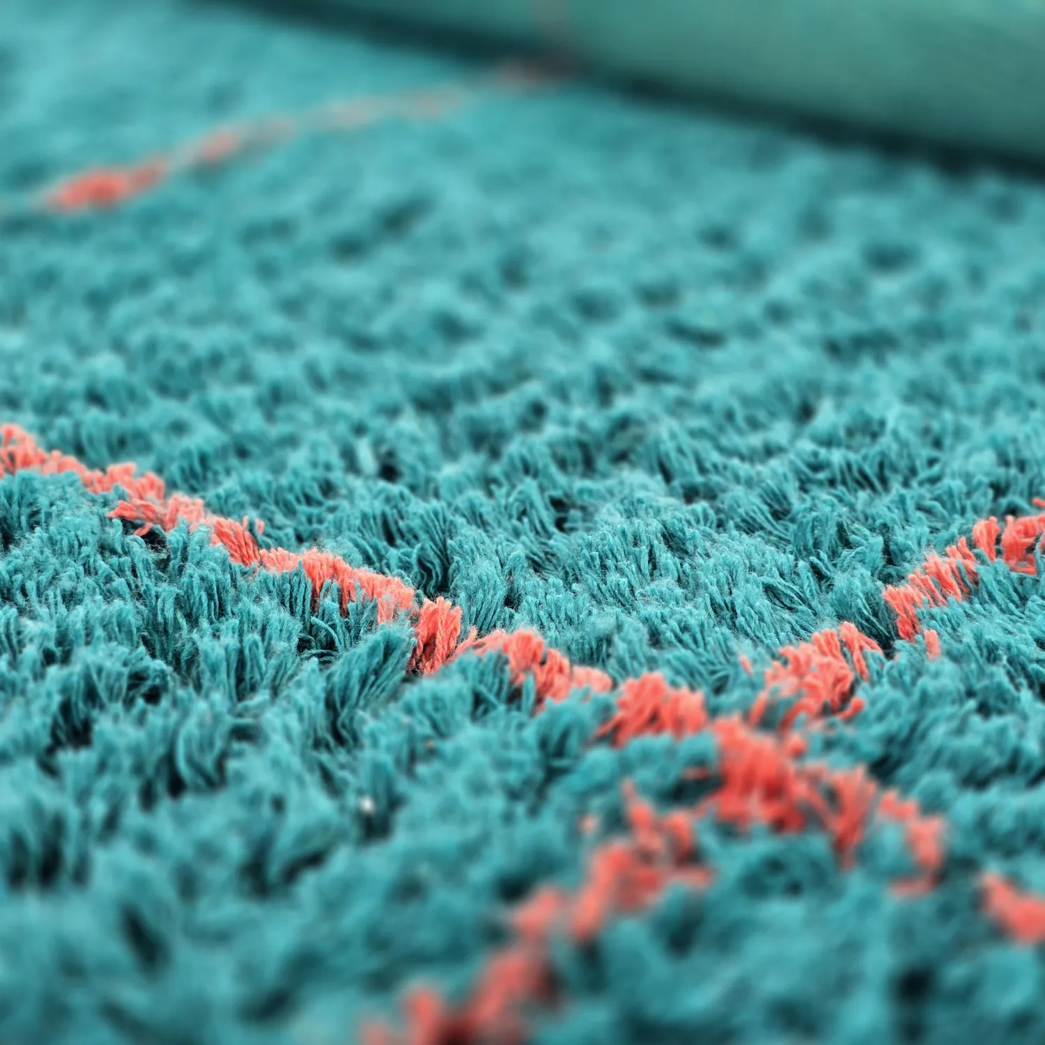 Kolo koberce - Lana Natural Cotton Shaggy (tyrkysová/ružová)