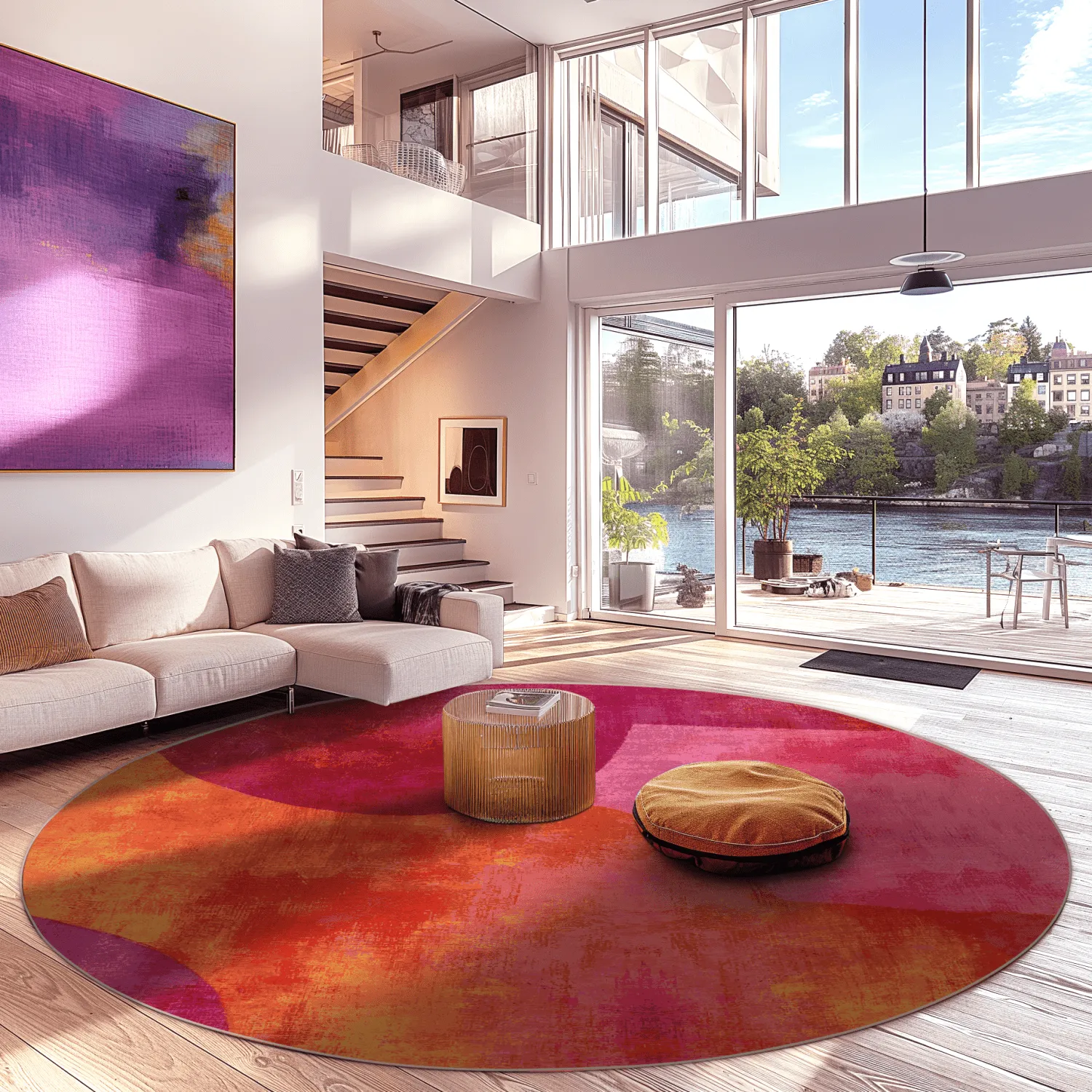 Kruhové koberce - Lazio (ružová)