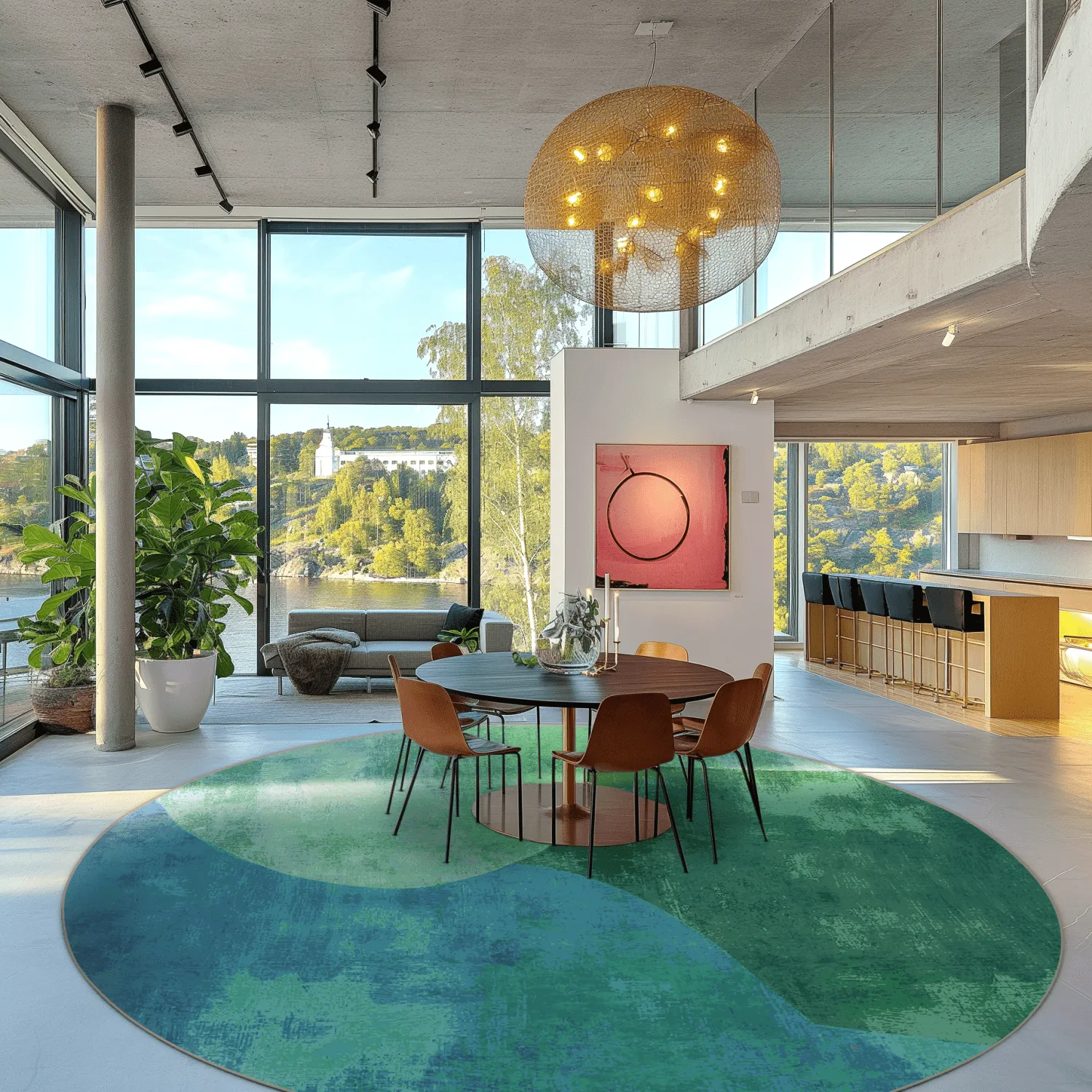 Kruhový koberec - Lazio (zelený)