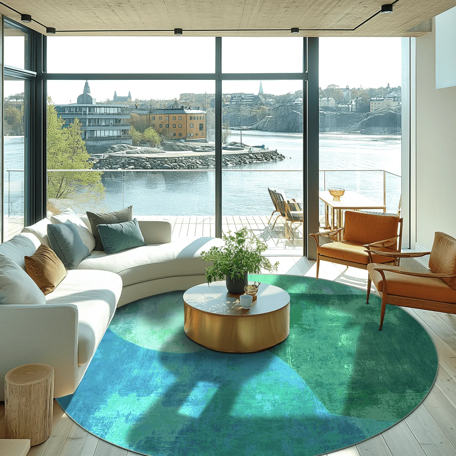 Kruhový koberec - Lazio (zelený)