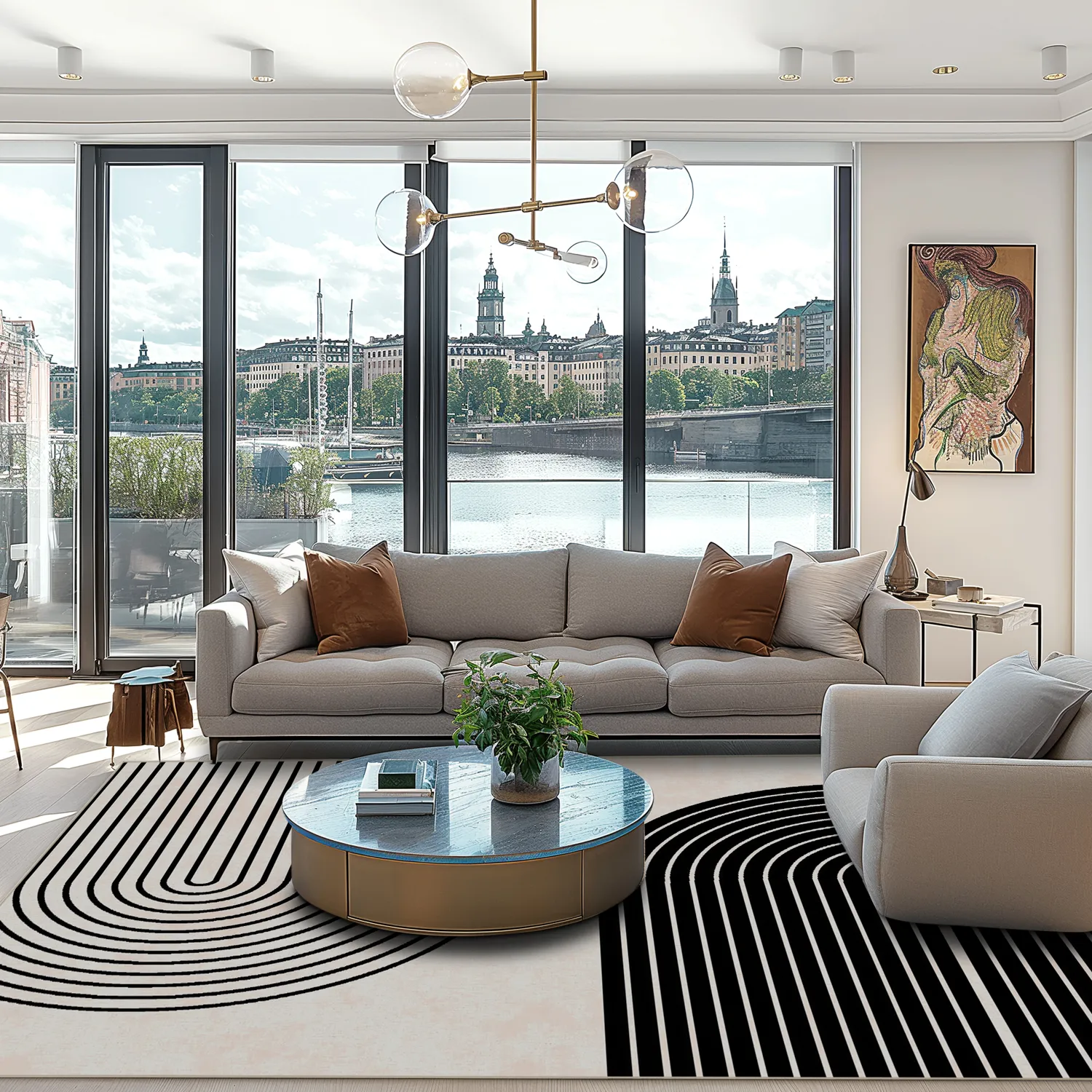 Koberec Wilton - Lecce (čierna/bežová)