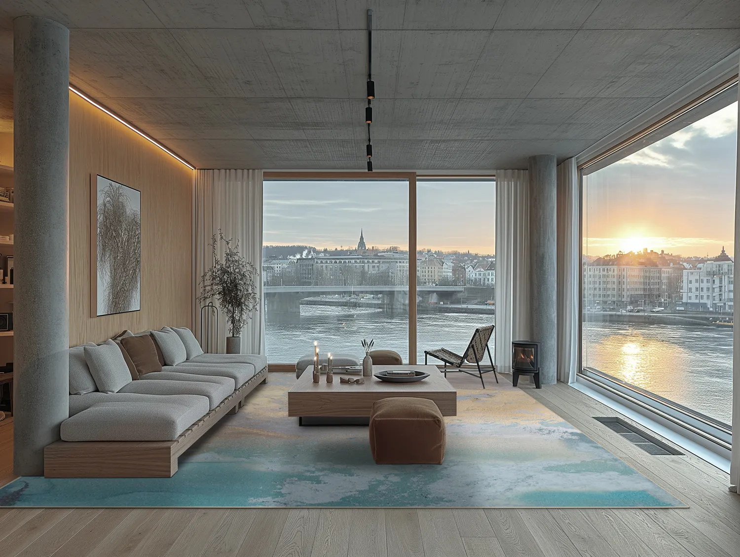 Koberec Wilton - Lesley (modrá/šedá/turquoise)