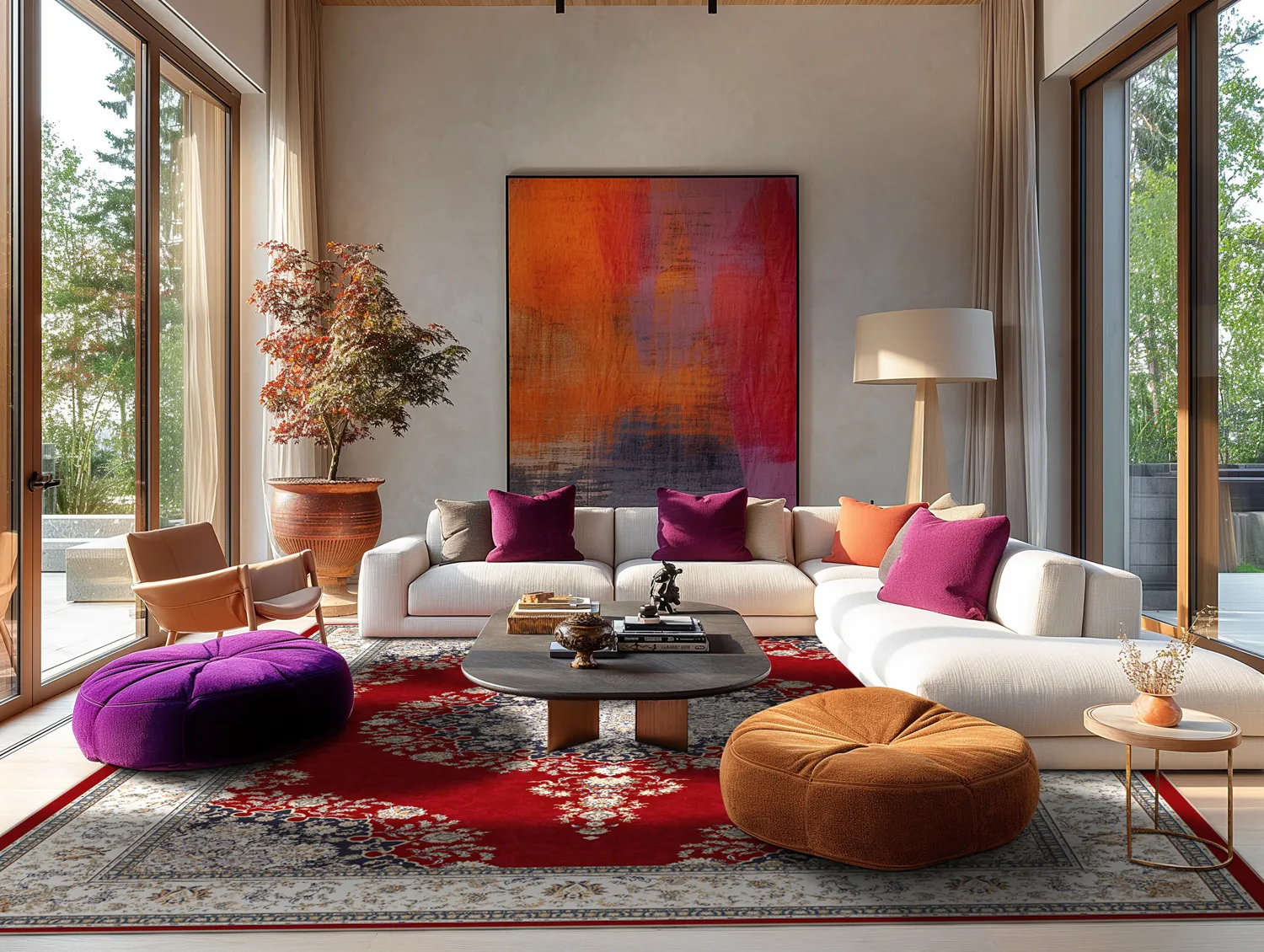 Koberec Wilton - Lice (červený/multikolórový)