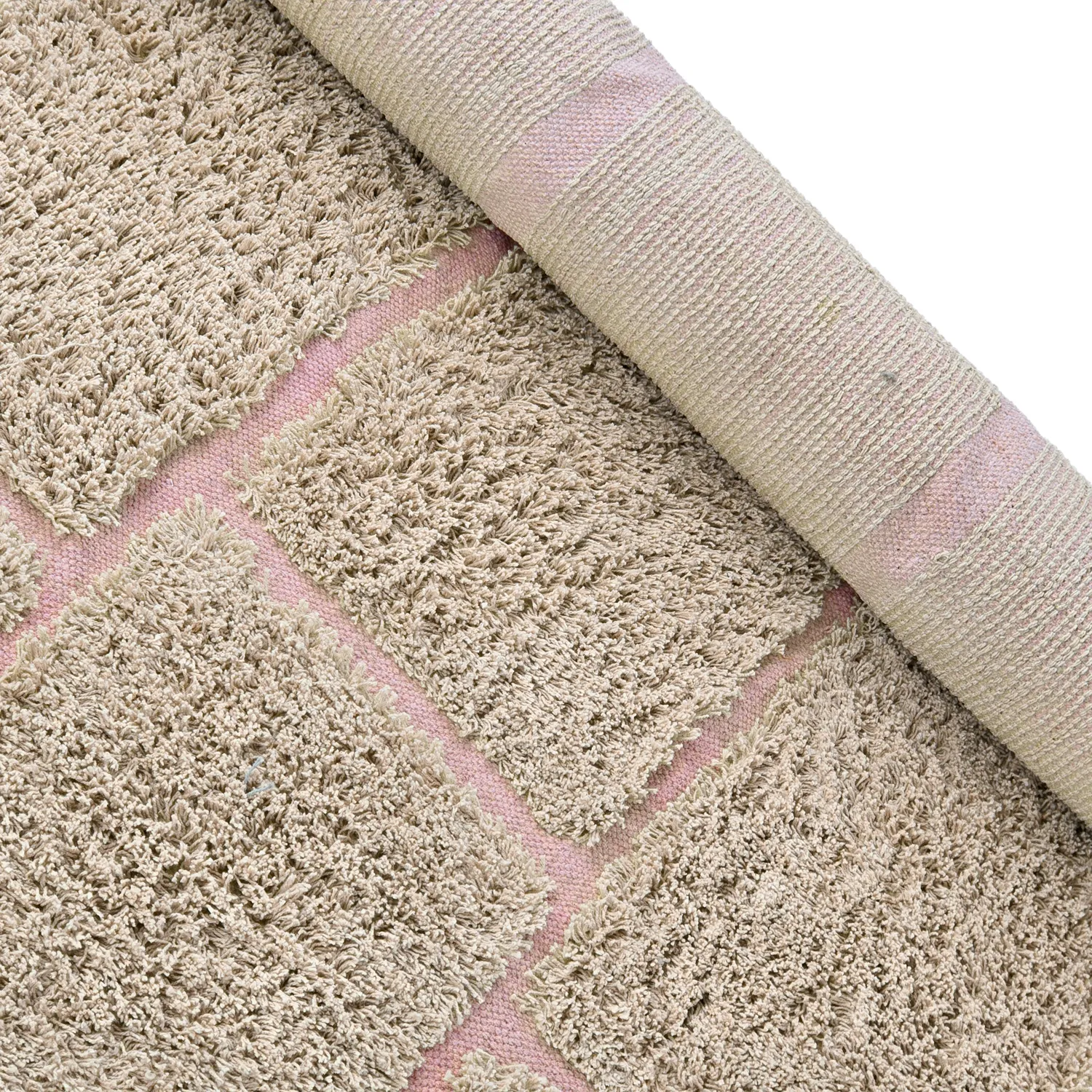 Koberce s dlhým vlasom - Lindley Natural Cotton Shaggy (béžová/ružová)